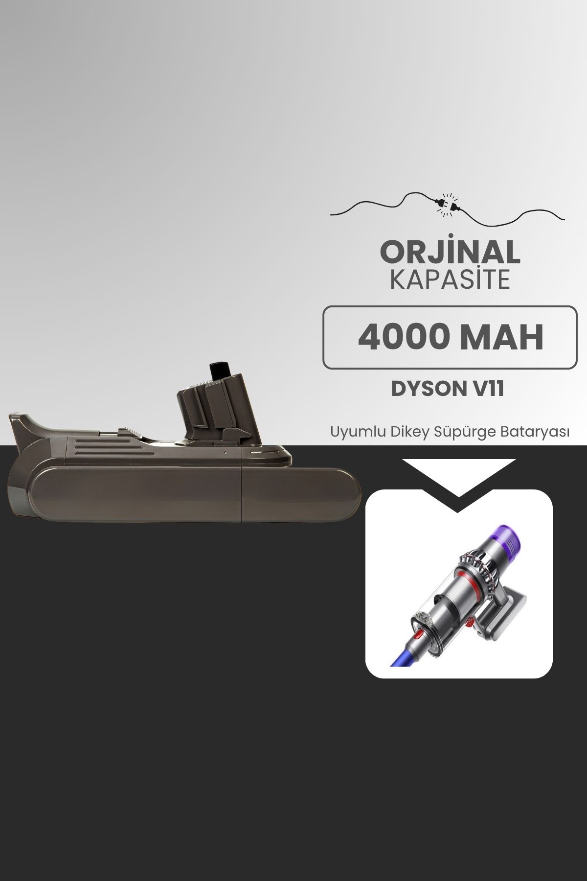 ROBOPİL Dyson V11 Uyumlu Batarya (STANDART KAPASİTE) 25.2v 4000mah Pil Dikey Süpürge Bataryası
