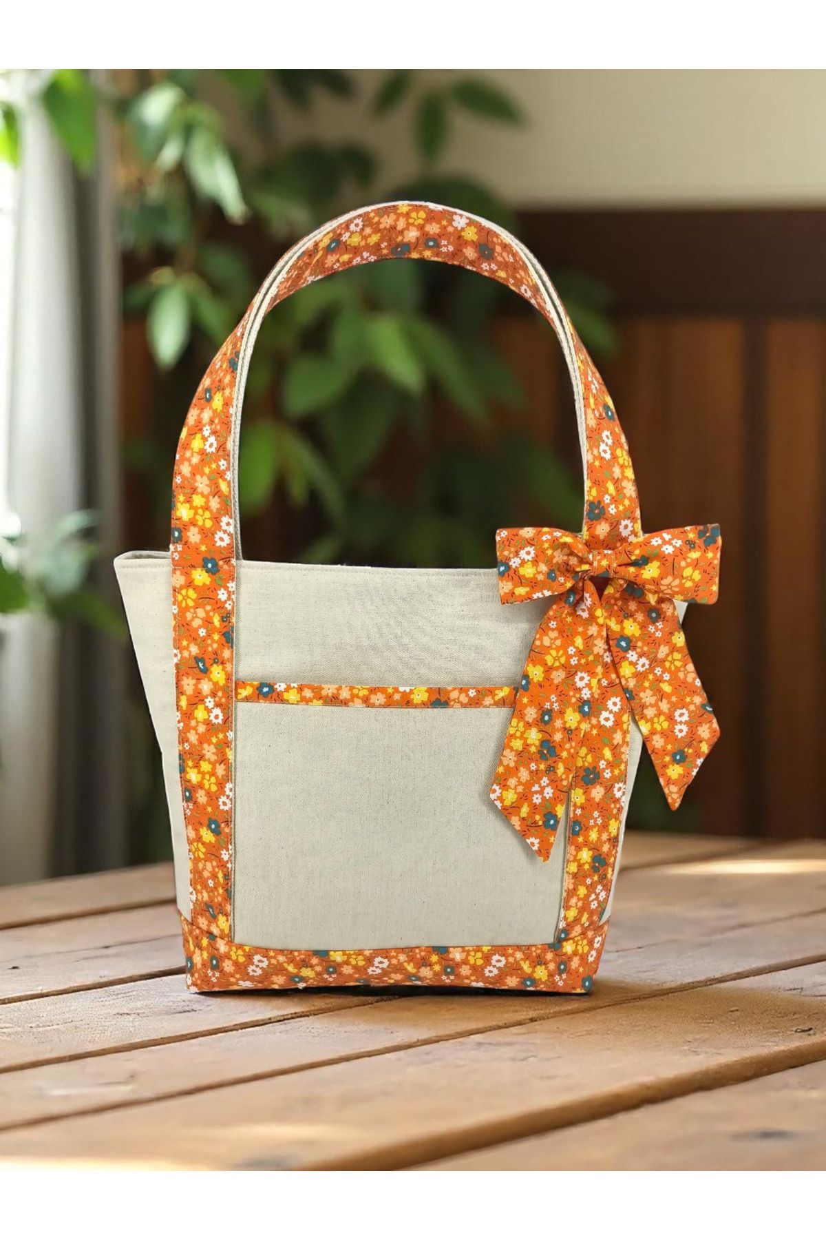 Rustic Design El Yapımı Fiyonklu Yazlık Tote Bag