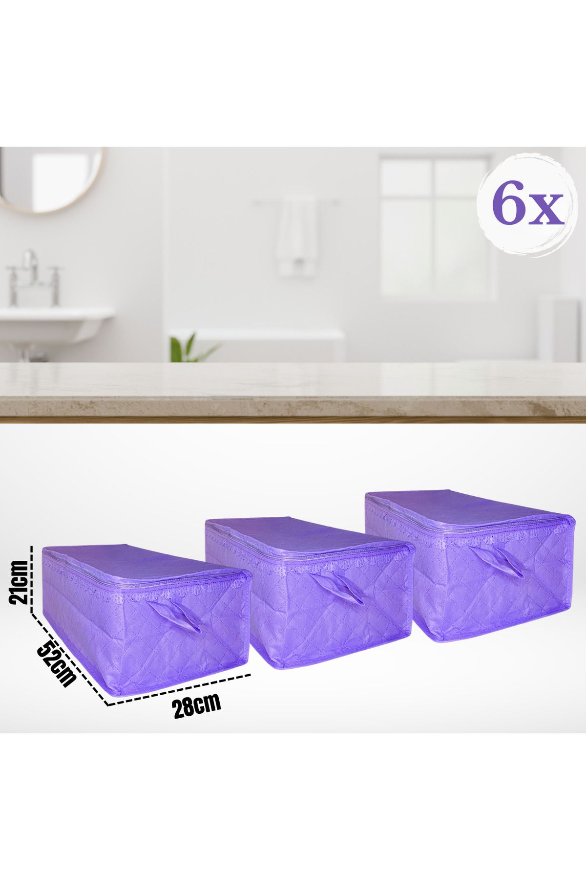 Sertil 6 Adet 52cm x 28cm x 22cm Havlu Hurcu Depolama Düzenleme