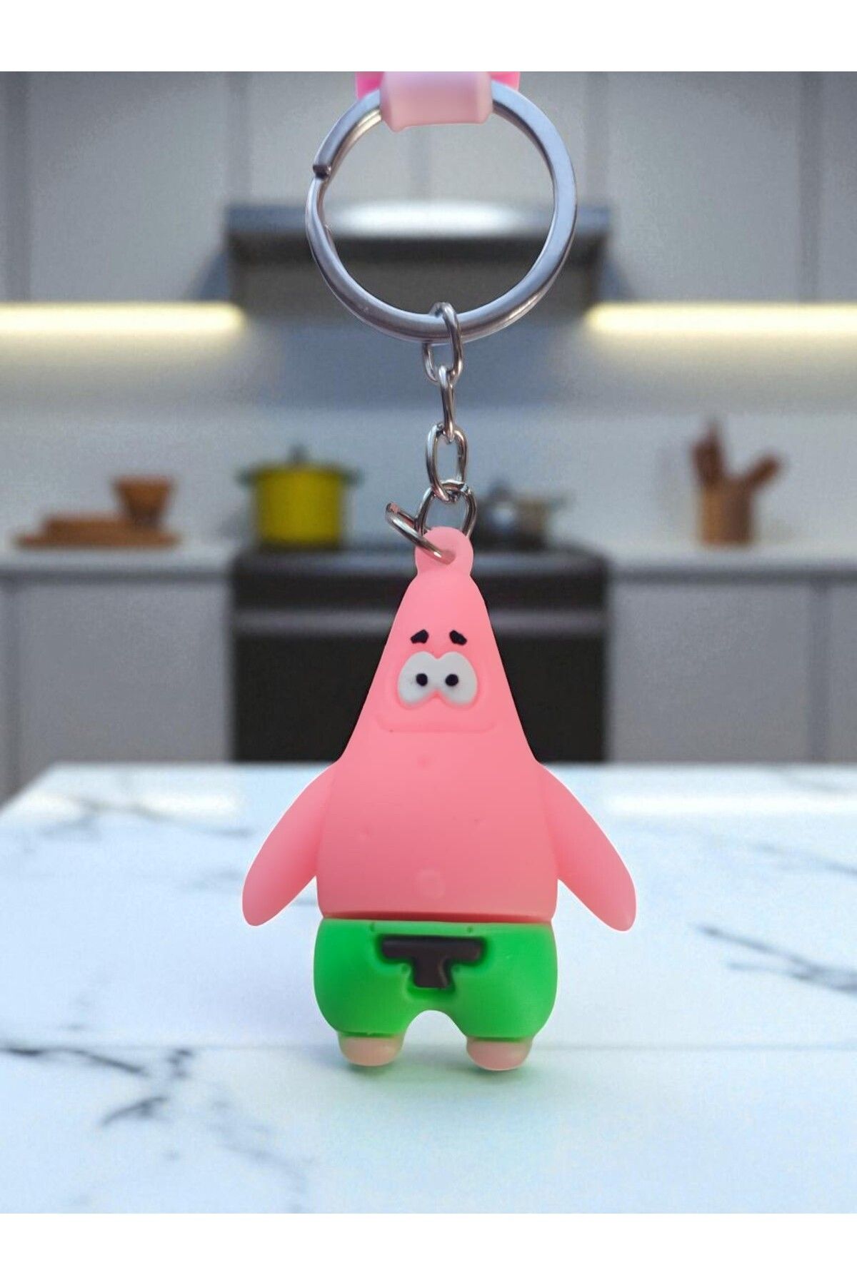 VerdeHome 3D Silikon SüngerBob & Patrick Anahtarlık – Yumuşak Silikon Malzeme, Çanta Süsü & Hediyelik Aksesuar