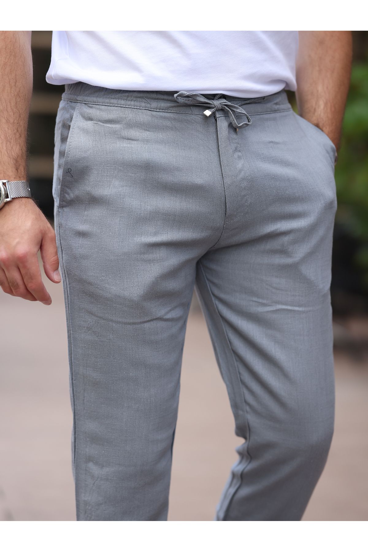 BASEL.CO Yazlık İnce Keten Jogger Pantolon