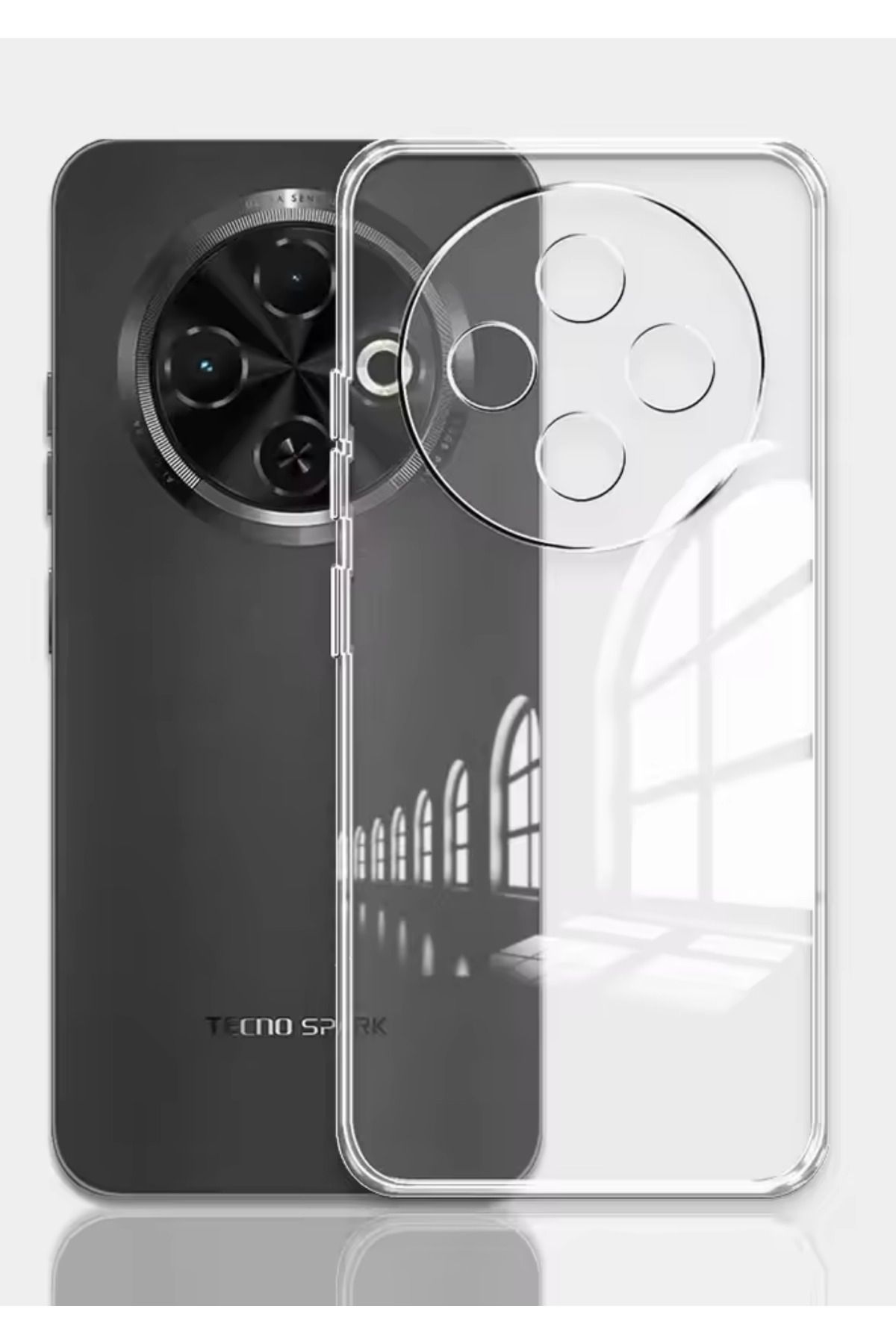 foxpower Tecno Spark 30C Şeffaf Kılıf 0.2mm Şeffaf Silikon