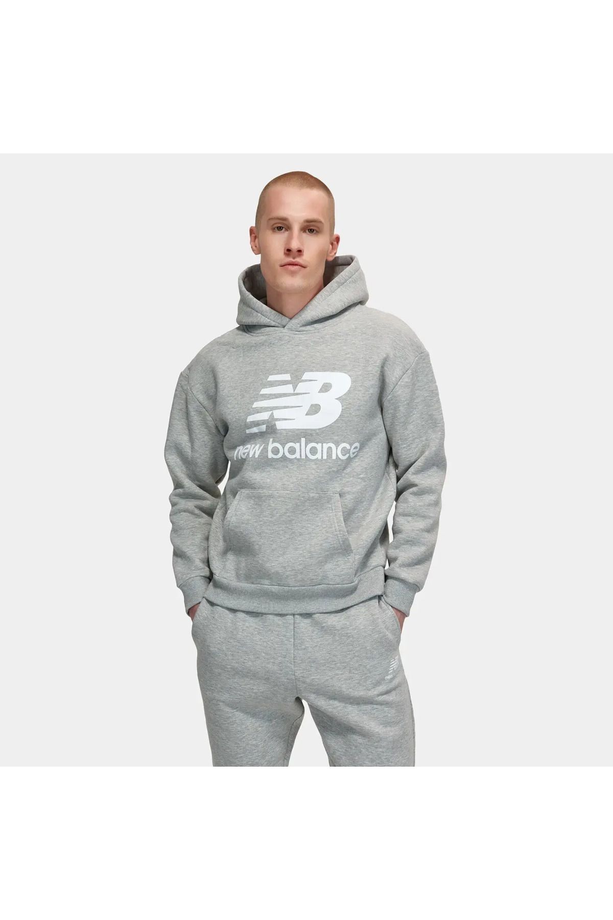 New Balance Gri Erkek Sweatshirt - MNH3333-AG