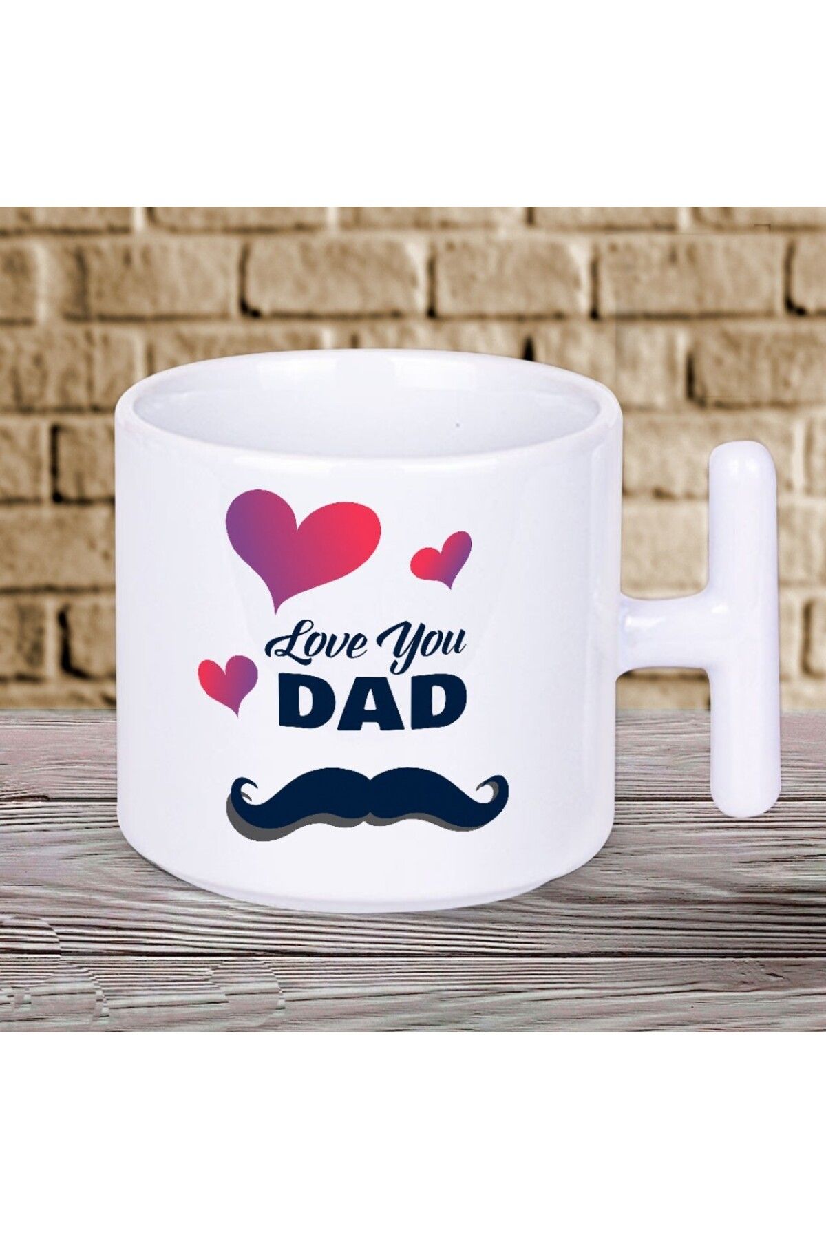 Nostaljik Lezzetler Love You Dad Baskılı Babalar Günü T Kupa Bardak