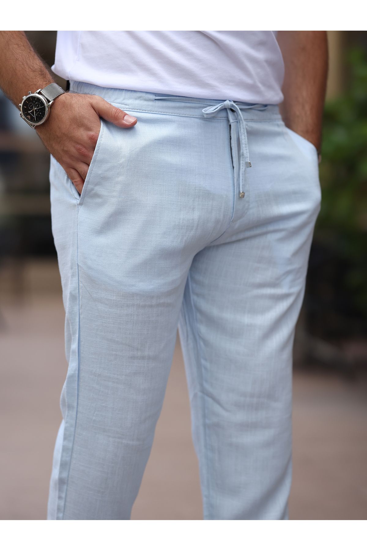 BASEL.CO Yazlık İnce Keten Jogger Pantolon
