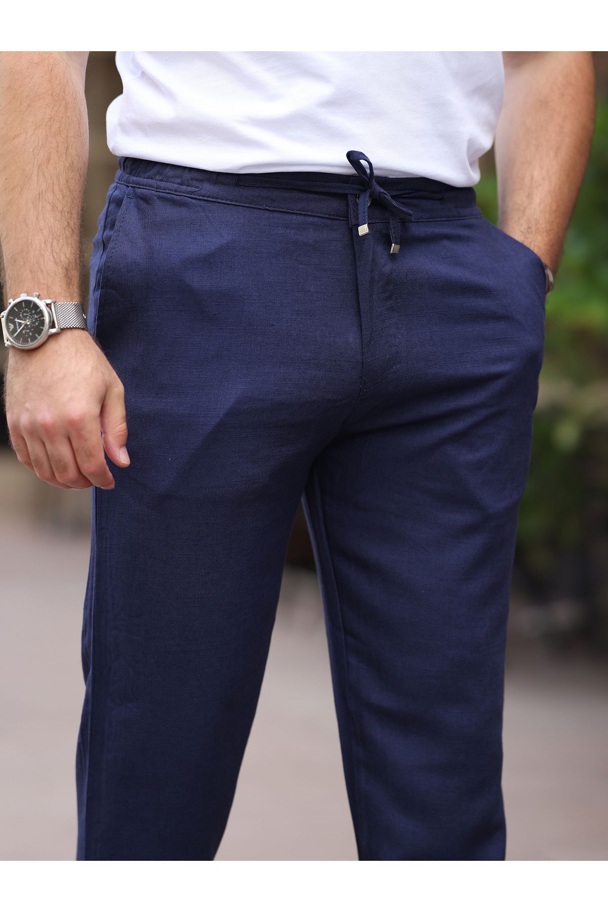 BASEL.CO Yazlık İnce Keten Jogger Pantolon
