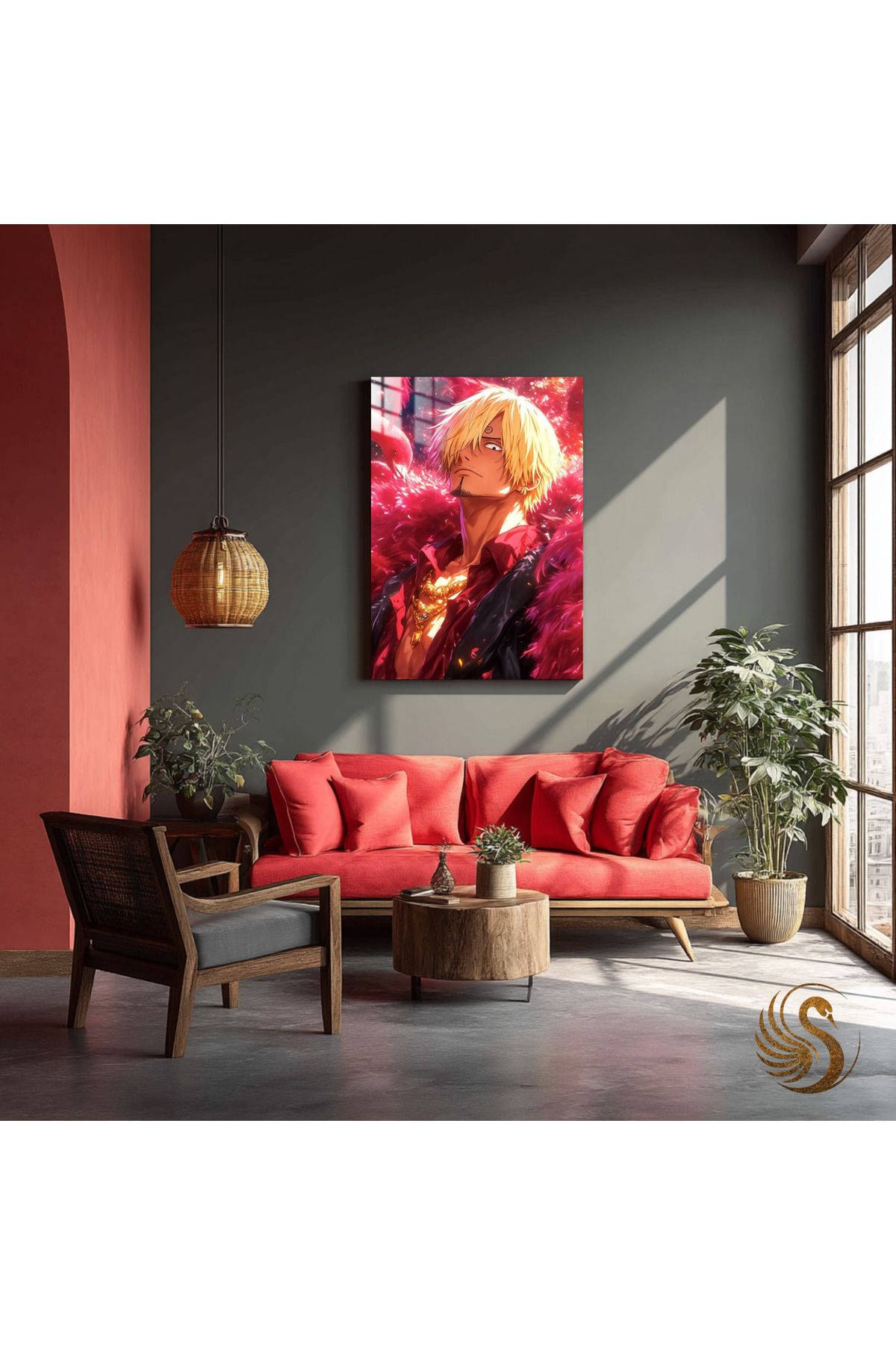 Lora Loom Anime Metal Poster – Sanji | One Piece Karizmatik Duvar Dekoru, Otaku Hediyesi, Alev Temalı