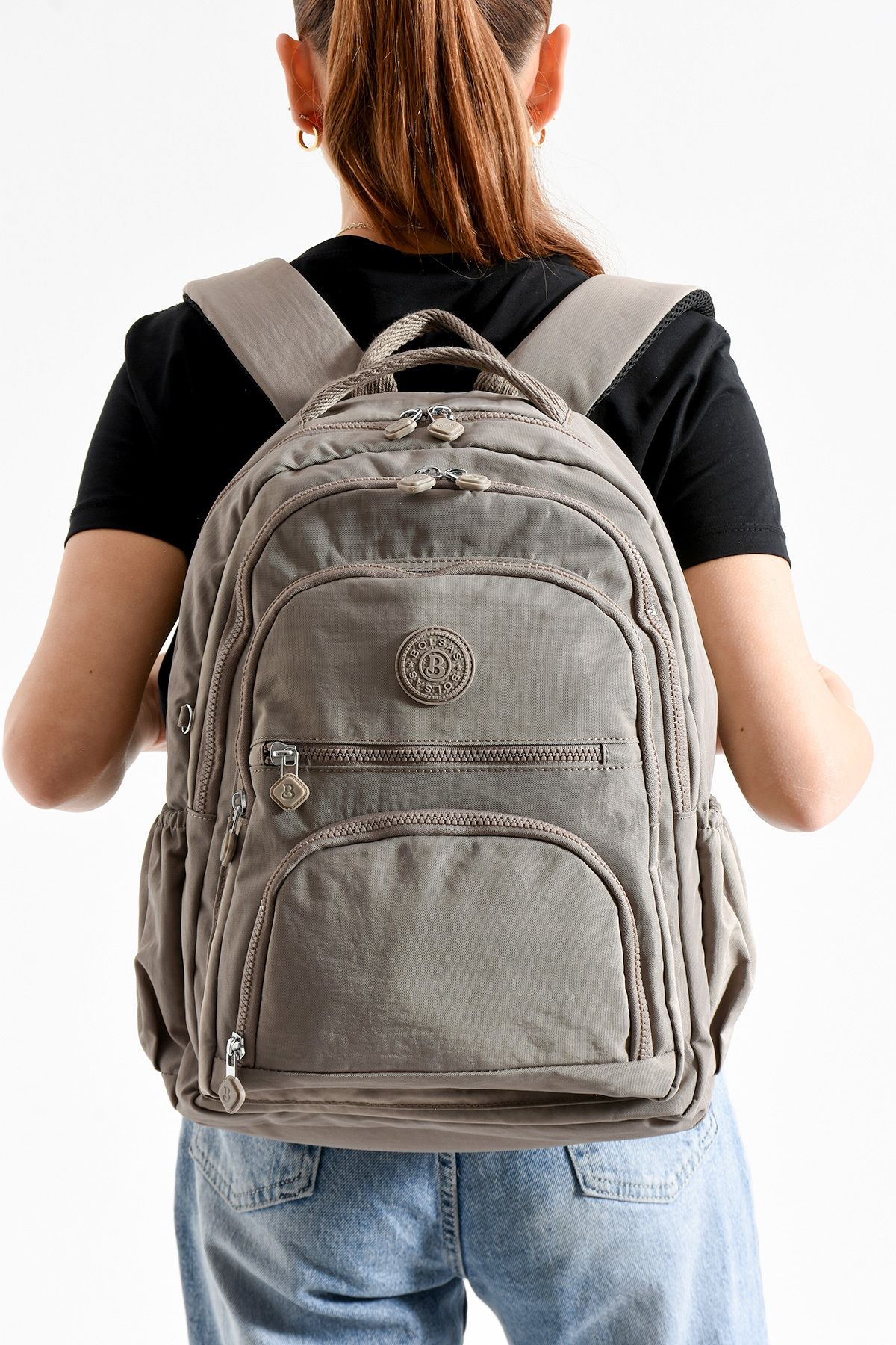 Just Polo Mathilda 1087 Unisex Çok Gözlü Su Geçirmez Kumaş Sırt Okul Seyahat Çantası
