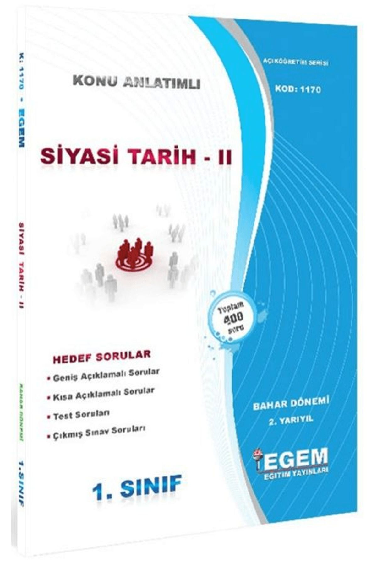 Egem Eğitim Yayınları 1. Sınıf 2. Yarıyıl Konu Anlatımlı Siyasi Tarih 2 - Kod 1170