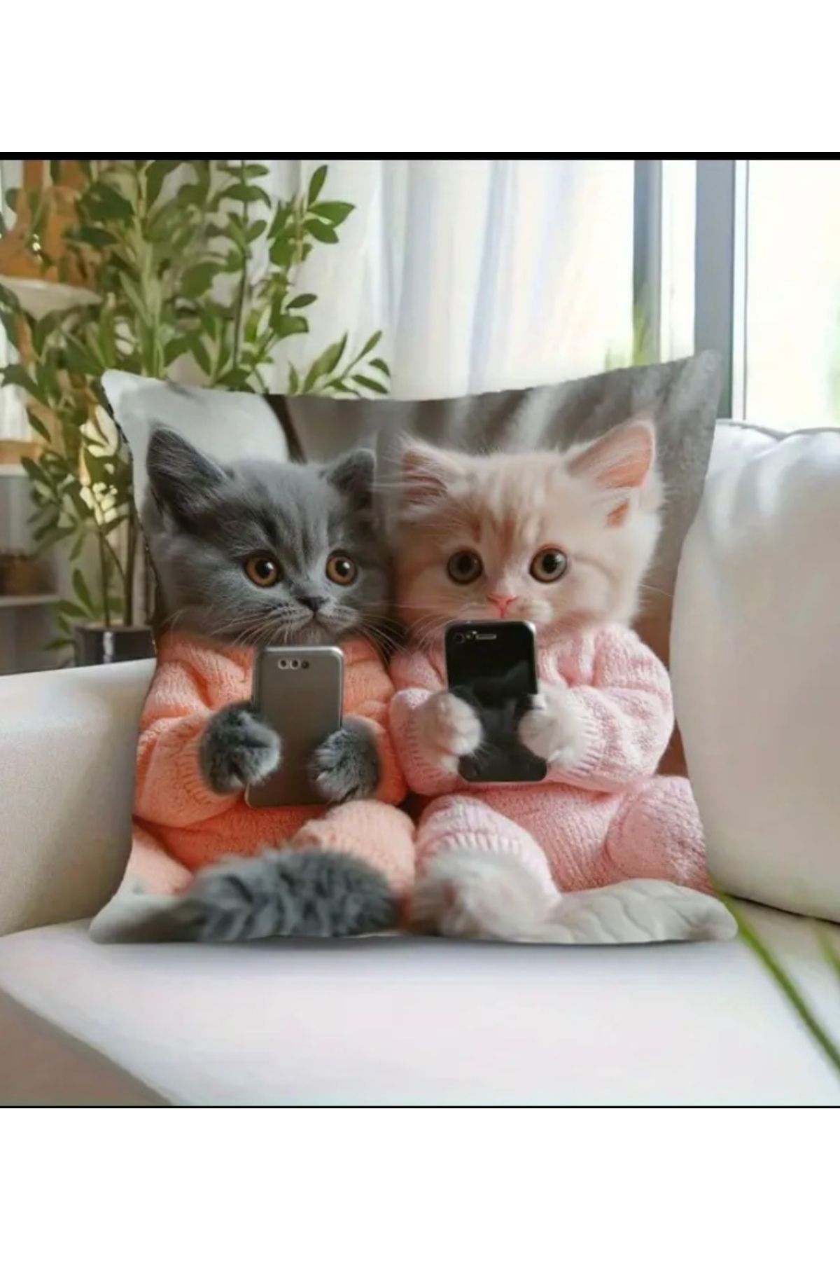 SEZİNCE Kedi Kırlent Yastık Kılıfı