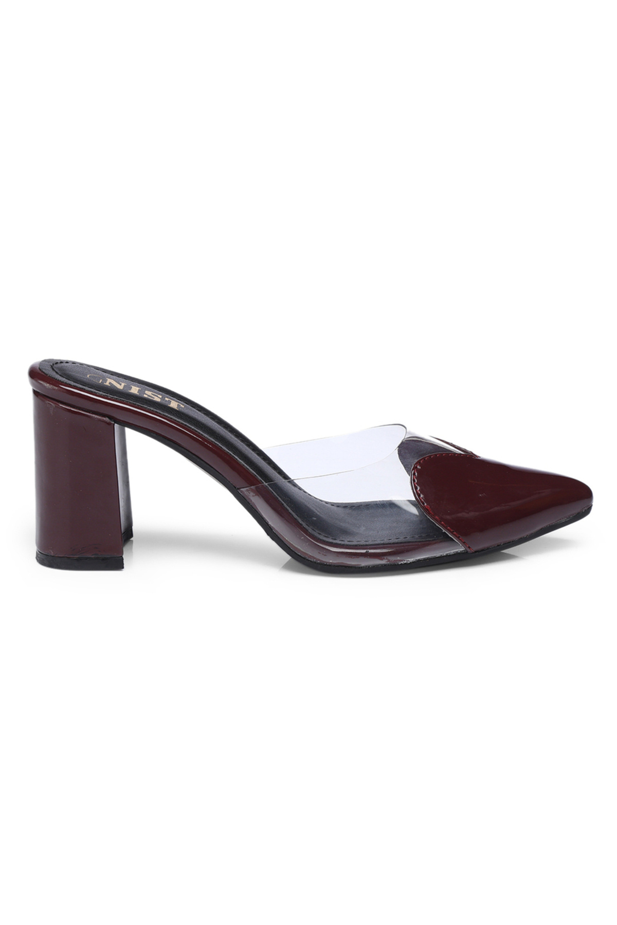 GNIST By Styli-Plain Pointed Toe Block Heel Mules 5