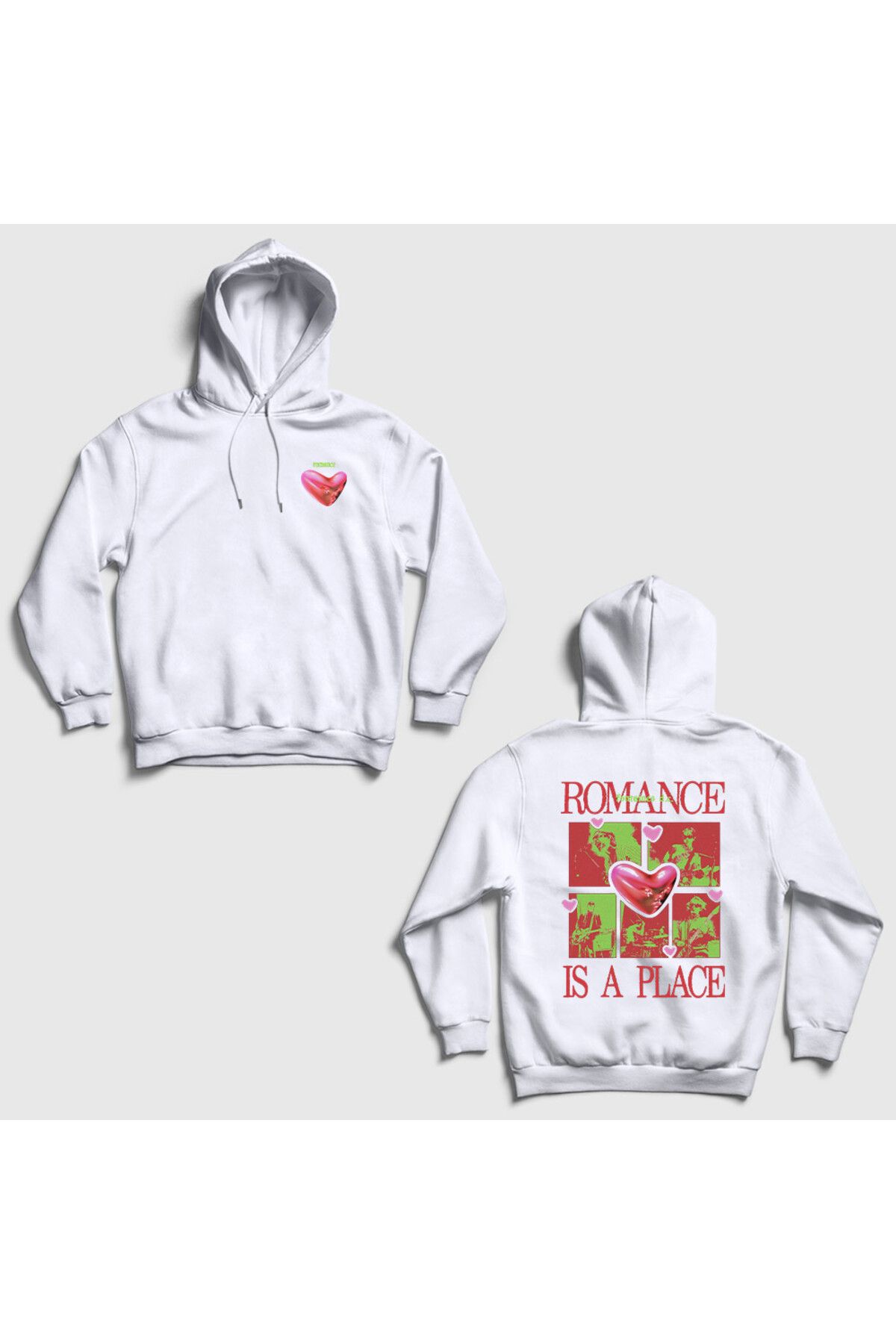 Presmono Unisex Beyaz Romance Is A Place Fontaines Dc Sırt Baskılı Kapüşonlu Sweatshirt 552262tt