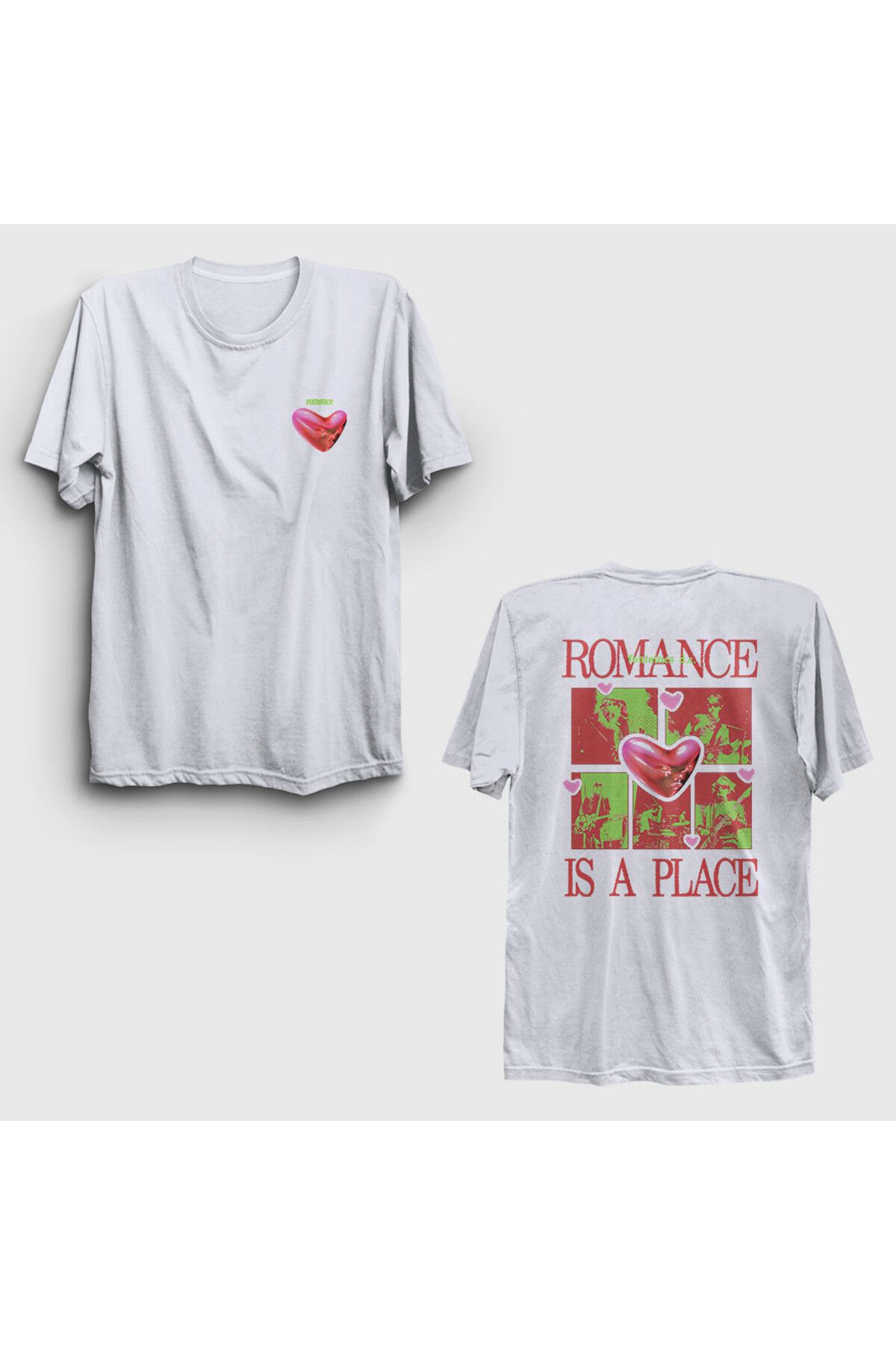 Presmono Unisex Beyaz Romance Is A Place Fontaines Dc Sırt Baskılı T-Shirt 552291tt