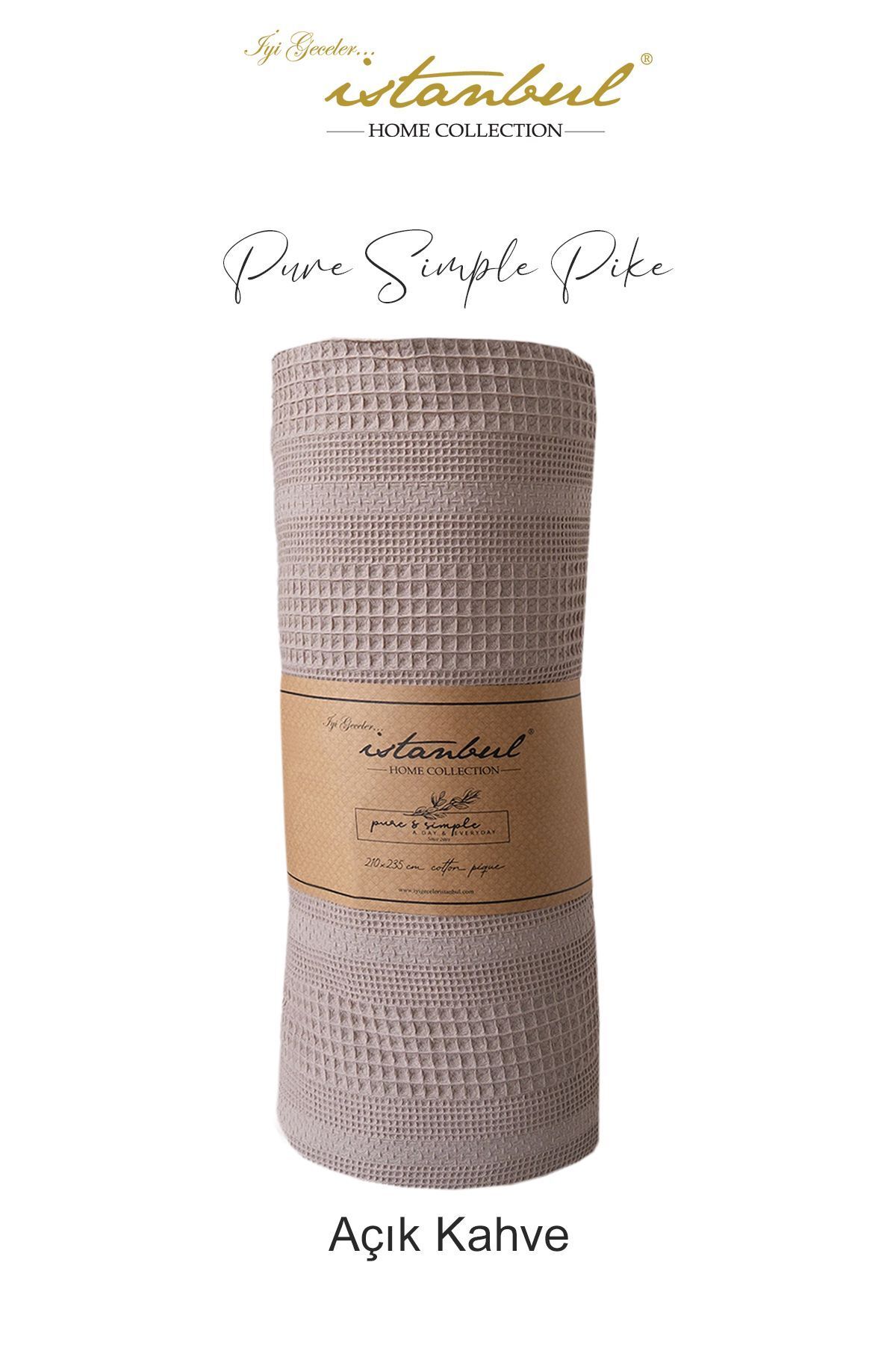 İyi Geceler İstanbul %100 Pamuklu Pure Simple Çift Kişilik Pike 210x235 cm