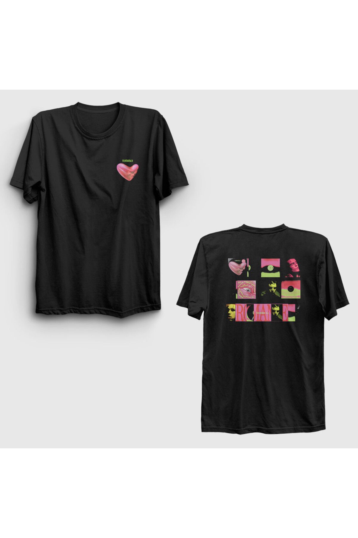 Presmono Unisex Siyah Romance V2 Fontaines Dc Sırt Baskılı T-Shirt 552348tt