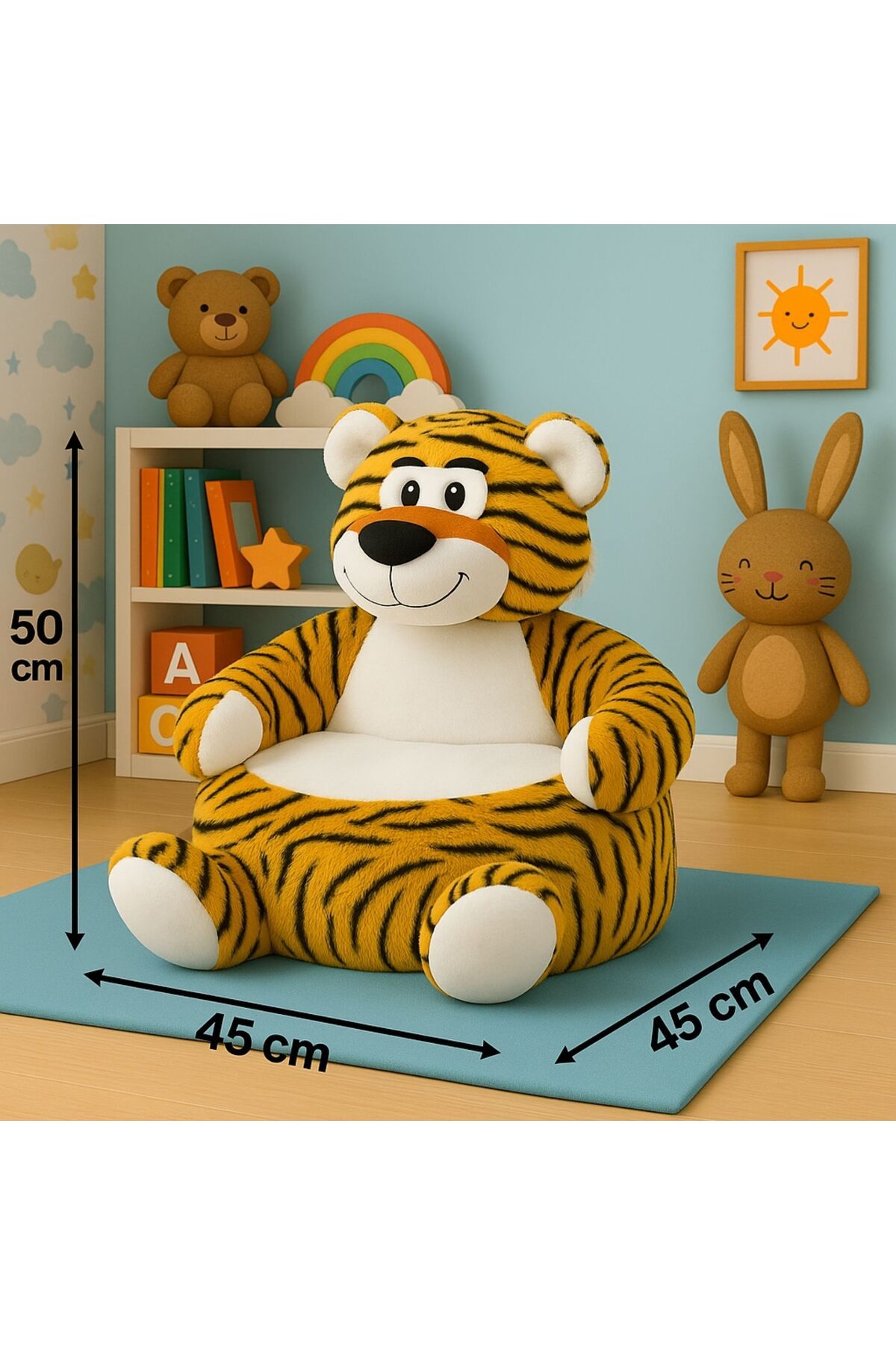 NUNU SEVİMLİ HAYVANLAR-ÇOCUKLAR İÇİN OTURMA KOLTUĞU-50 CM