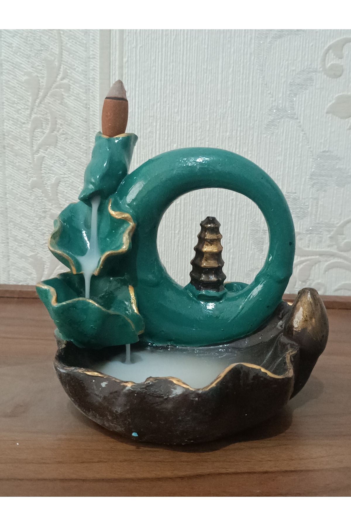 HUNATASARIM Modern Çamay Şelale Geri Akış Tütsülük (Boy; 14 cm, Çap; 14 cm)