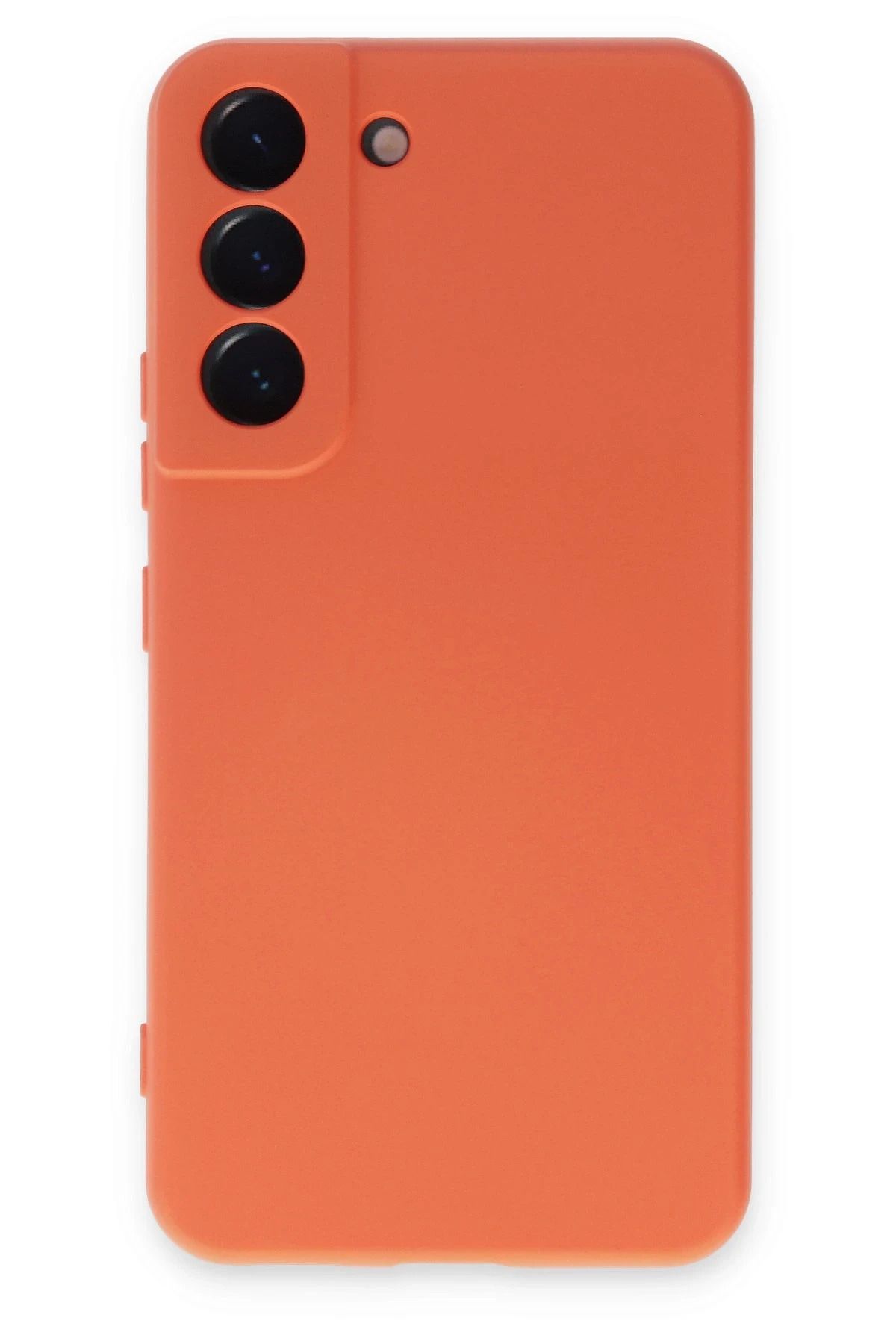 NewFace Samsung Galaxy S22 Kılıf Nano içi Kadife Silikon - Turuncu DRSTR