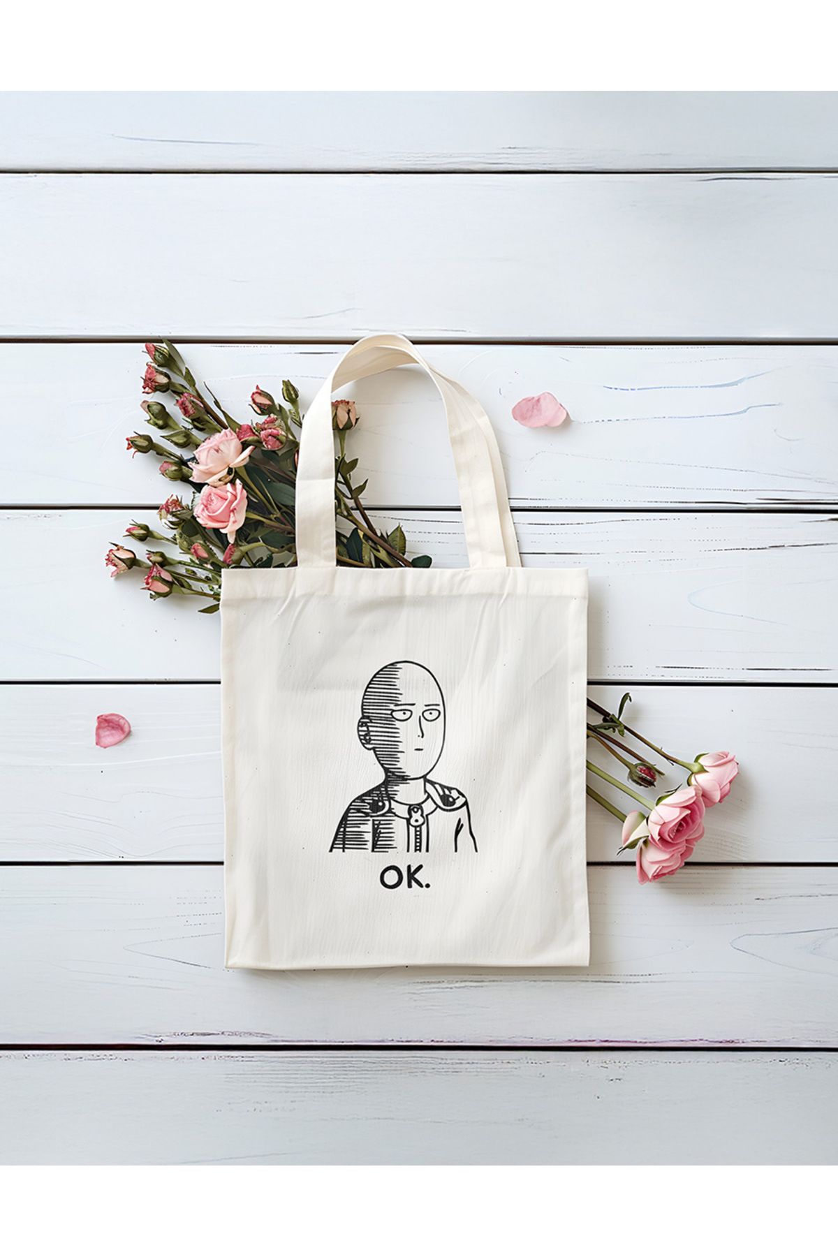 PESHLİSTORE Saitama Desenli Bez Çanta