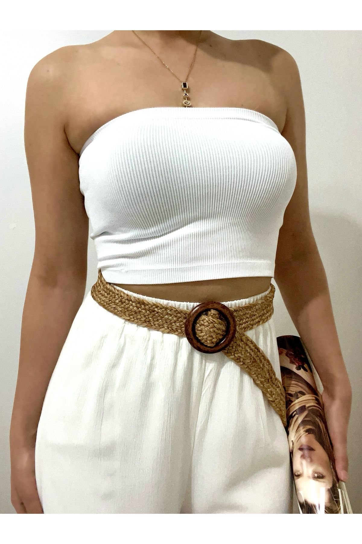 Babydoll Bag Kadın Hasır Kemer, Pantolon Kemeri, Ceket Kemeri, Elbise Kemeri, Gömlek Kemer