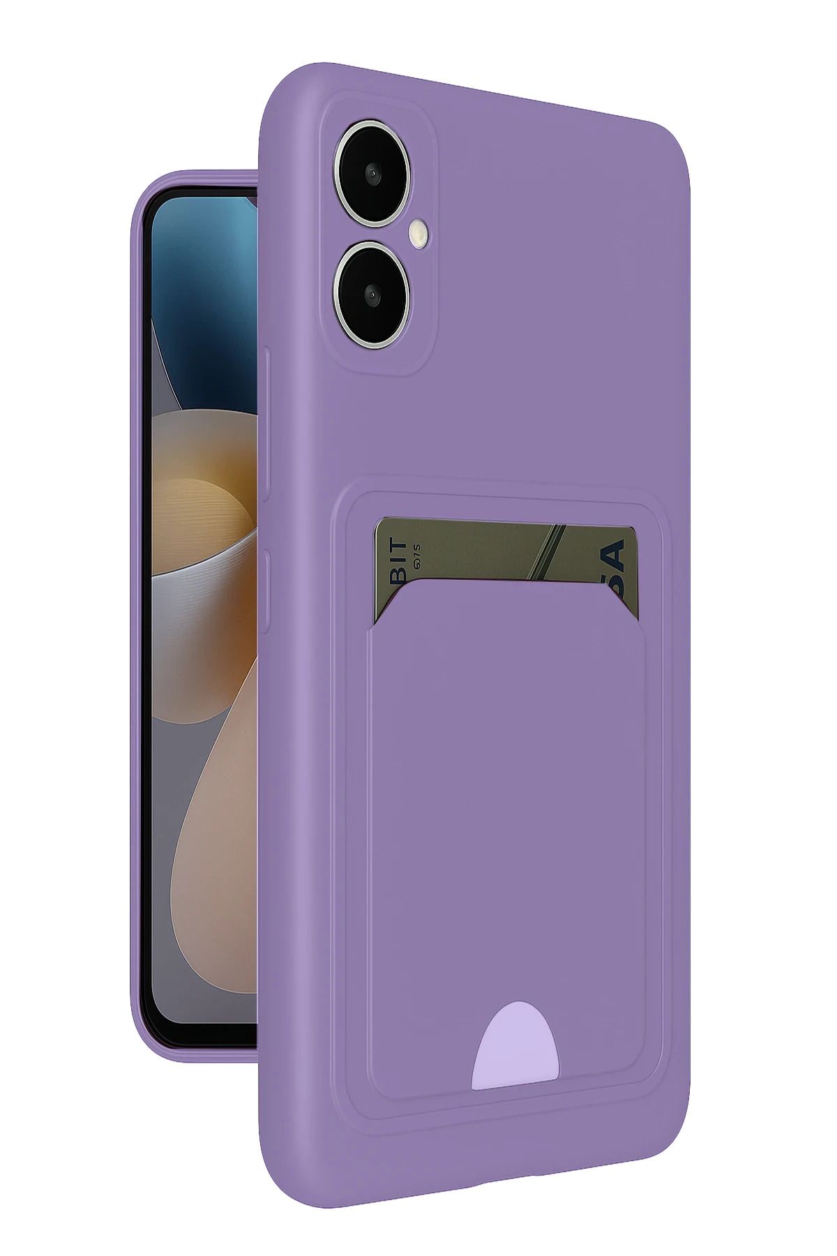 cepmoda Samsung Galaxy A05 | Kartlıklı Slim Telefon Kılıfı - Yumuşak iNce Silikon Kapak | LİLA
