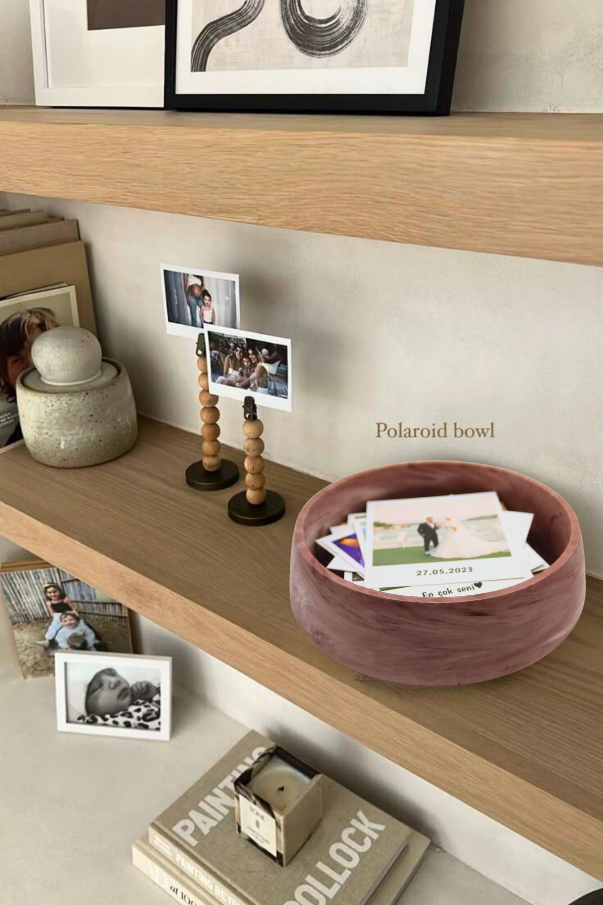 pamircandles Polaroid Bowl Hatıra Kasesi Resimler için Renkli El Yapımı Kase orta sehpa dekoratif