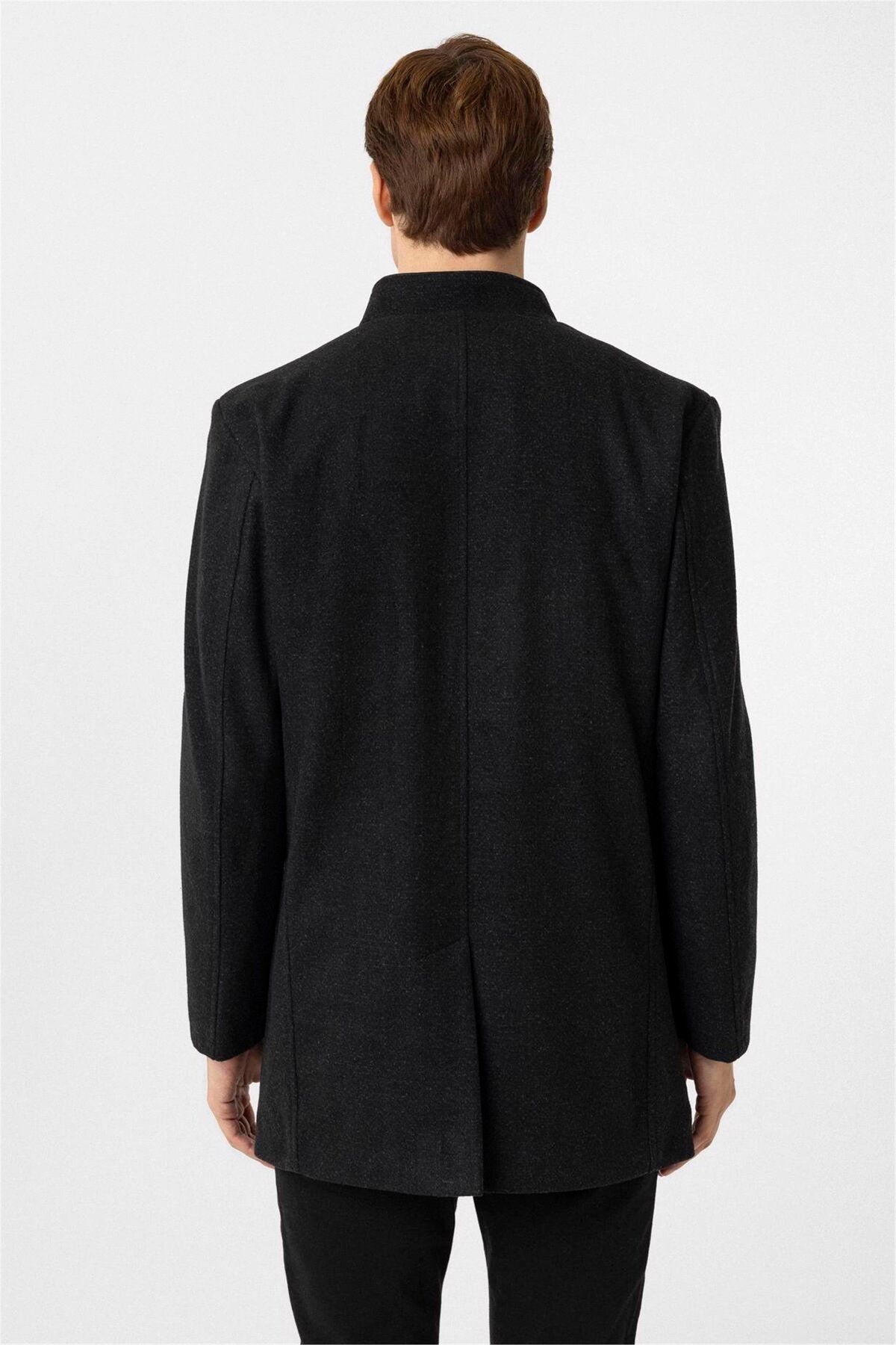 SÜVARİ-Regular Pattern Armure Pattern Quality Large Size Cashmere Coat 6