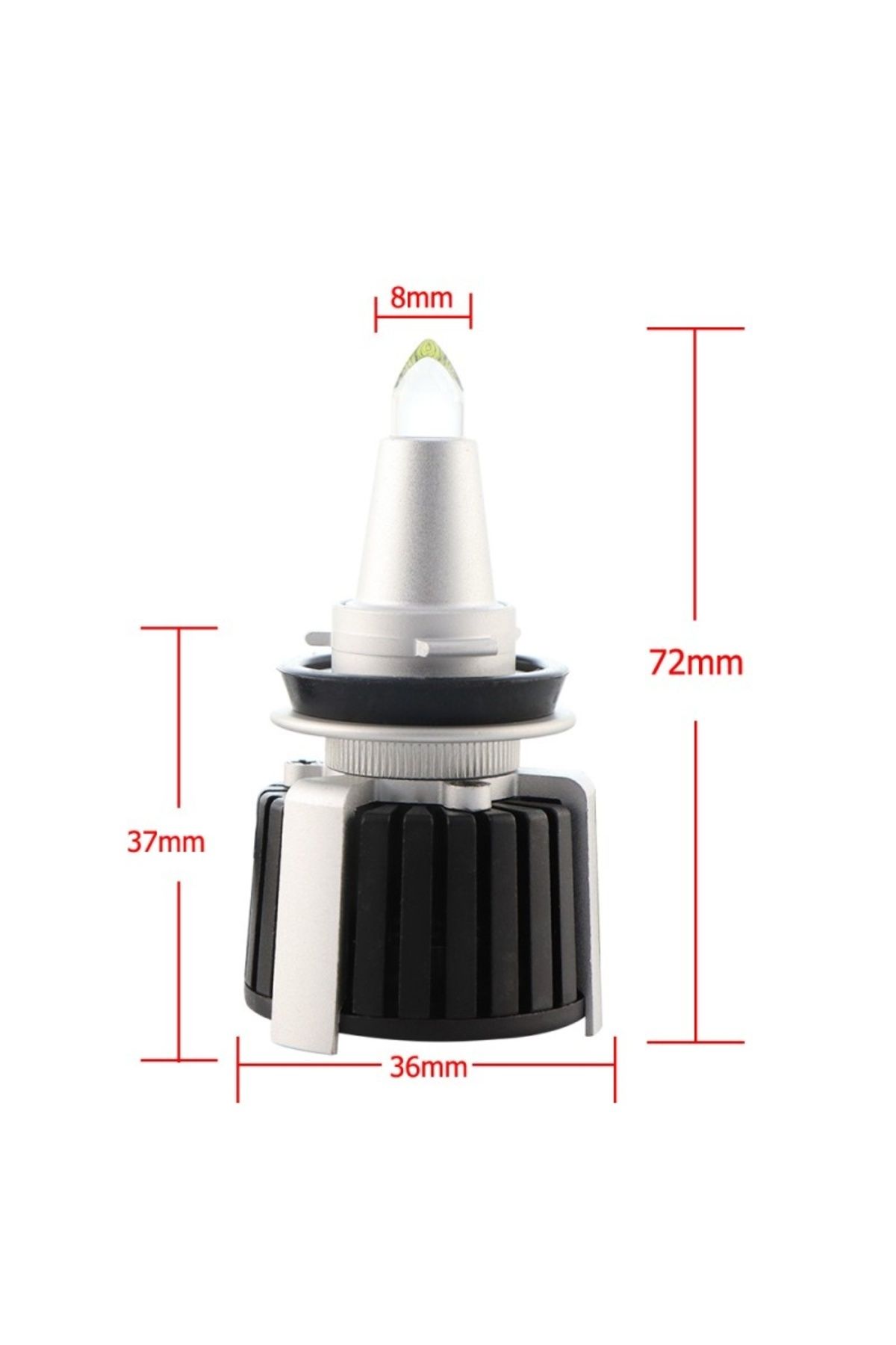 TECHSTAR-Set of 2 Techstar® R10 Auto LEDs, H11, 45w, 5000 Lumens, 6500K, AUTO, 12-24 Volts, CSP, Canbus, Alum 8