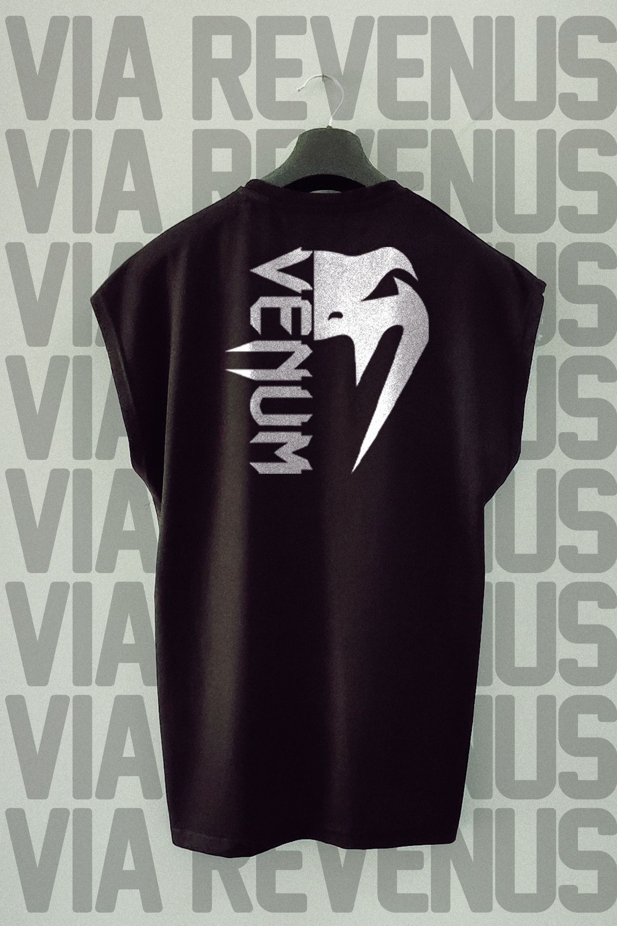 Vordevia UFC Ön ve Arka Baskılı Sıfır Kollu Bisiklet Yaka Spor Tshirt