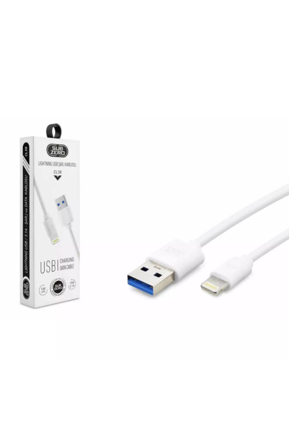 Subzero CL38 3.1A iPhone Hızlı Şarj Kablosu 1m | Lightning Destekli Güçlü Kablo