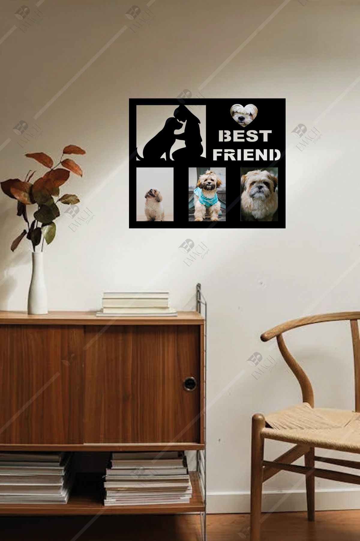 Emach Dizayn Köpek Albümü Ahşap Duvar Dekoru