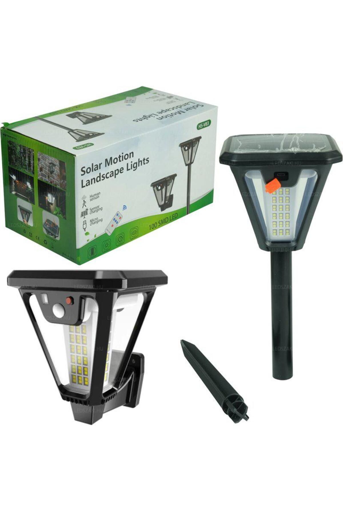 GÜMRÜK BEY 100 SMD Ledli Güneş Enerjisi İle Şarj Olan Uzaktan Kumandalı 3 Modlu Bahçe & Duvar Lambası