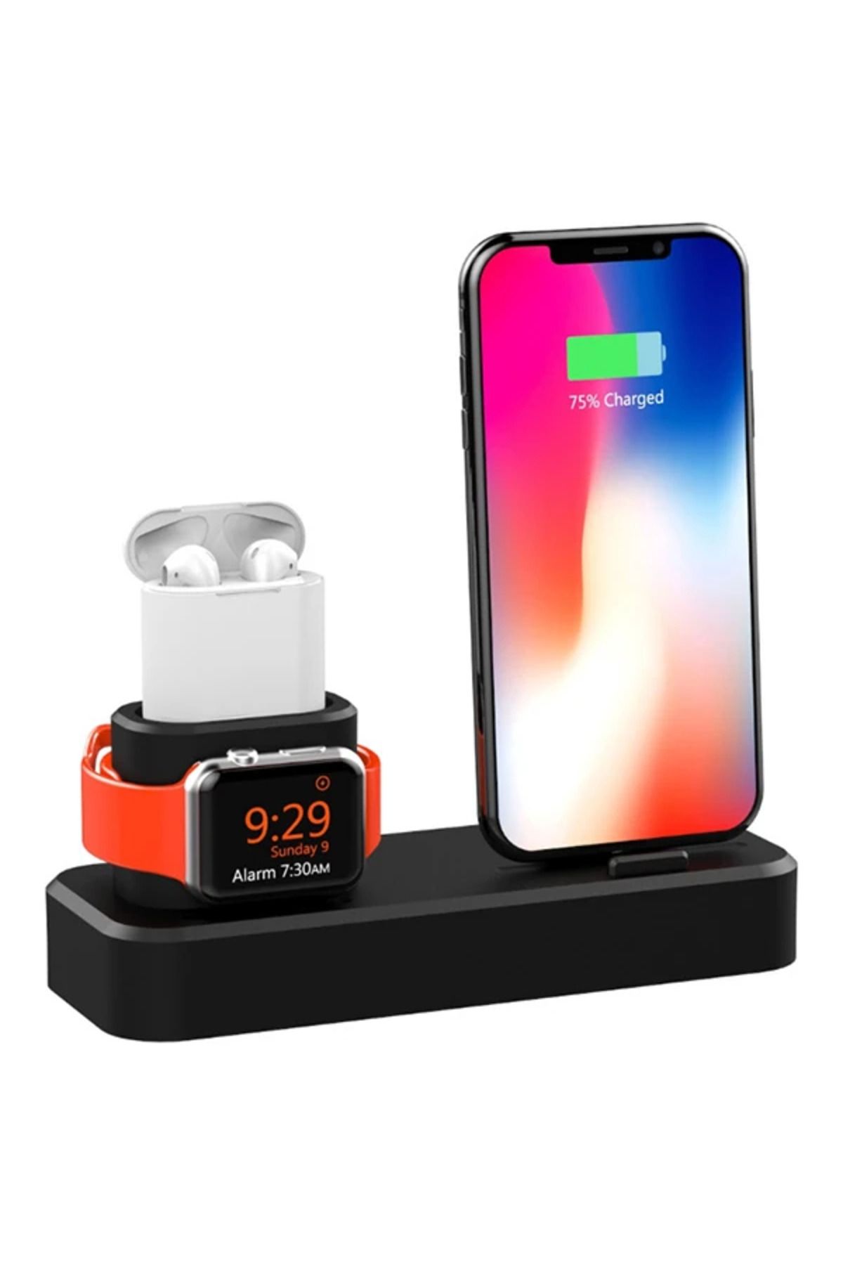 demila Ally 3in1 Charging Base İPhone+ İwatch+ İPods Silikon Şarj Standı-(5775) - MLA4797-4114
