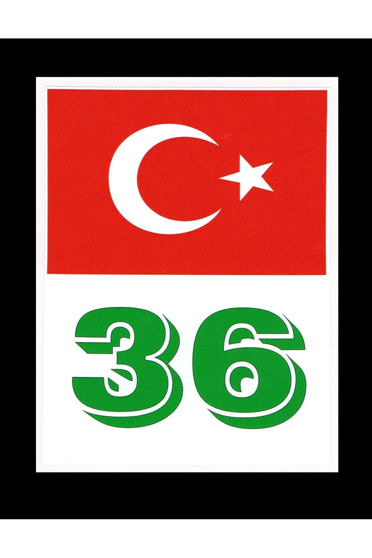 BsElektronik Türkiye Bayraklı Kars 36 Plaka Kodu Ön Cam Sticker