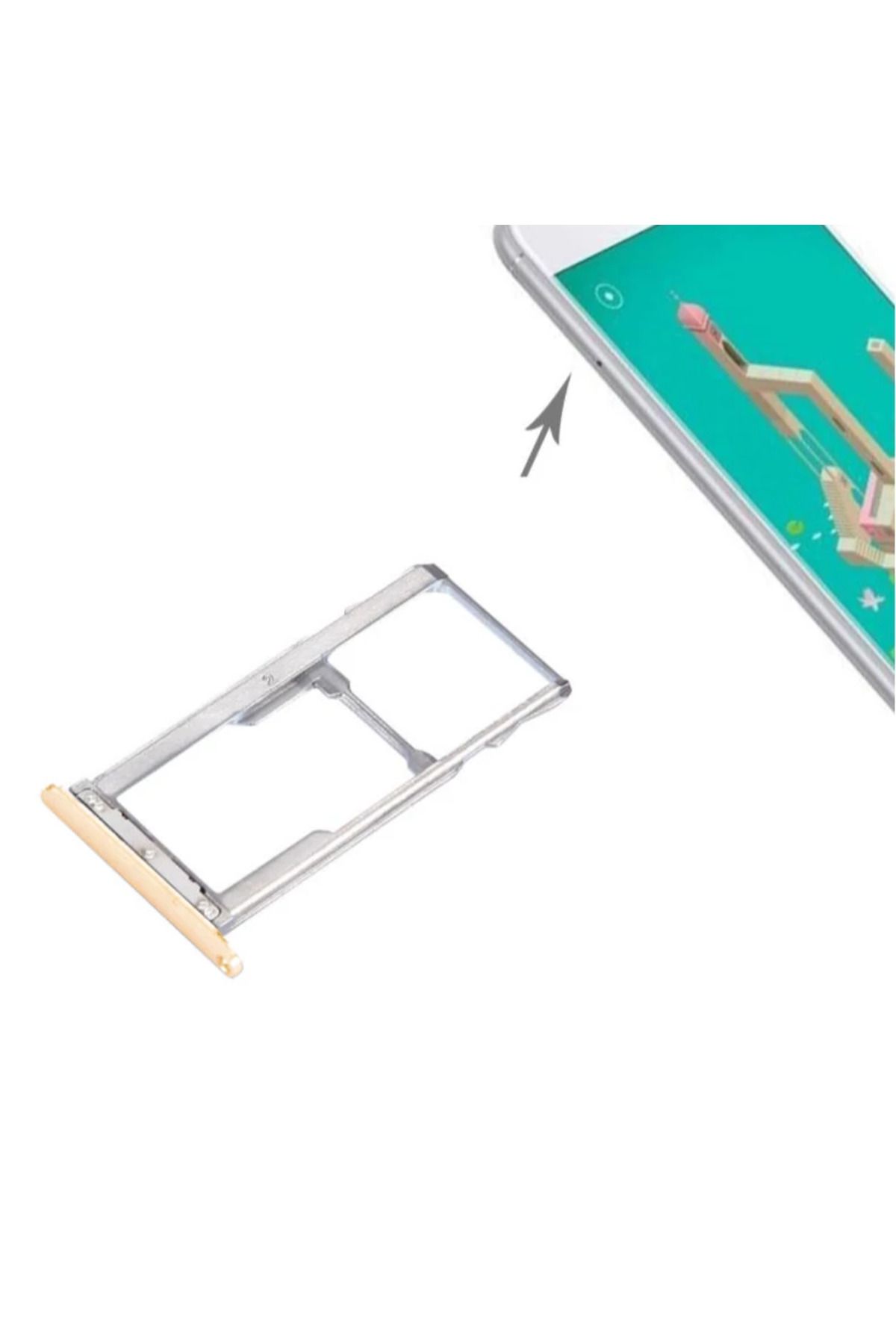 TTK ART Meizu M3 Note Sim Hafıza Kart Kapağı Tutucu-(5775) - Ttkteknoloji6877-3427