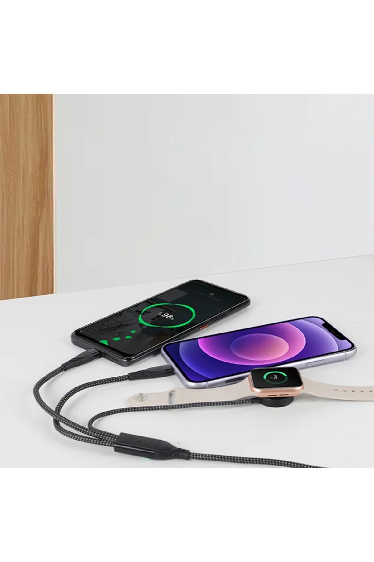 Notcraft Ally 2x Type-c 100W-27W + Apple Watch İçin Type-c Şarj Kablosu-(5775) - NOTFRAFT8395-6100