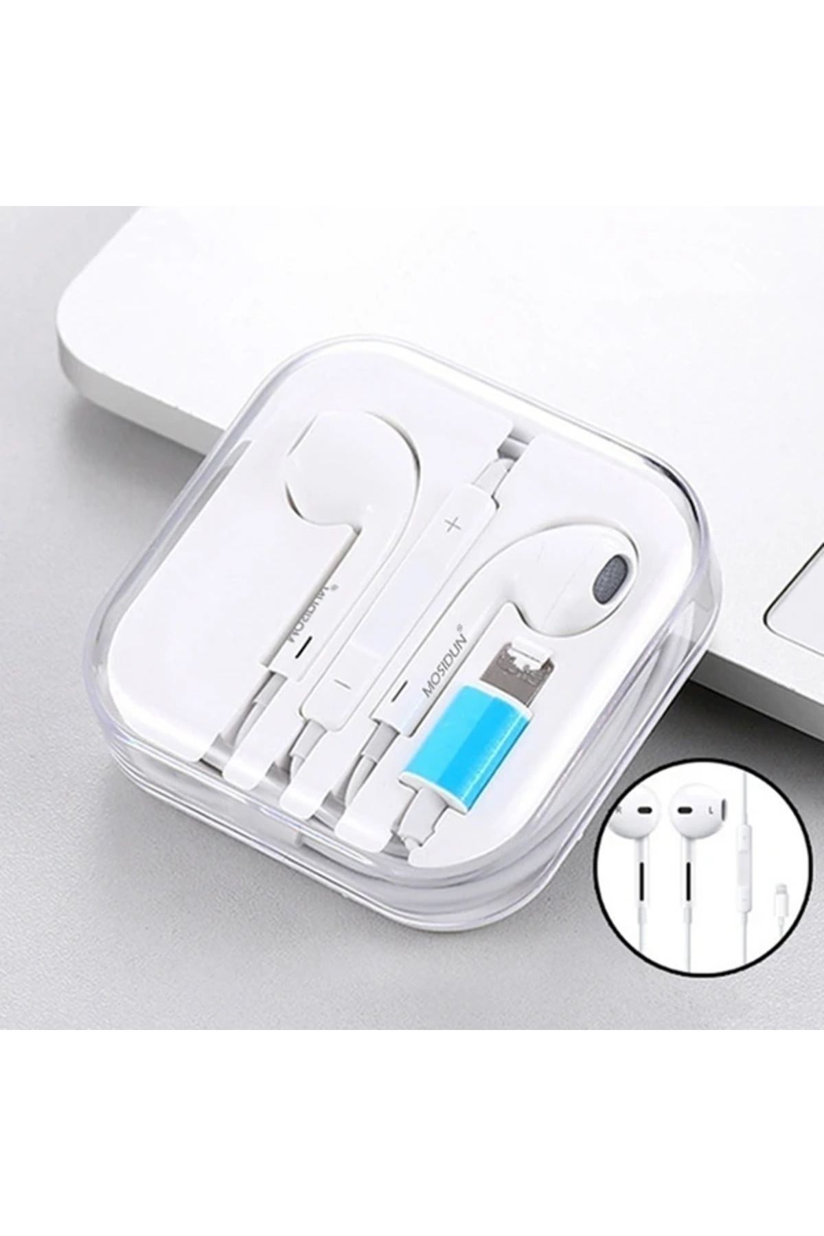 Uyguna Kapında Mosidun İPhone 14-13-12-11-X -XS Mikrofonlu Kulaklık-(5775) - SVU7534-8312