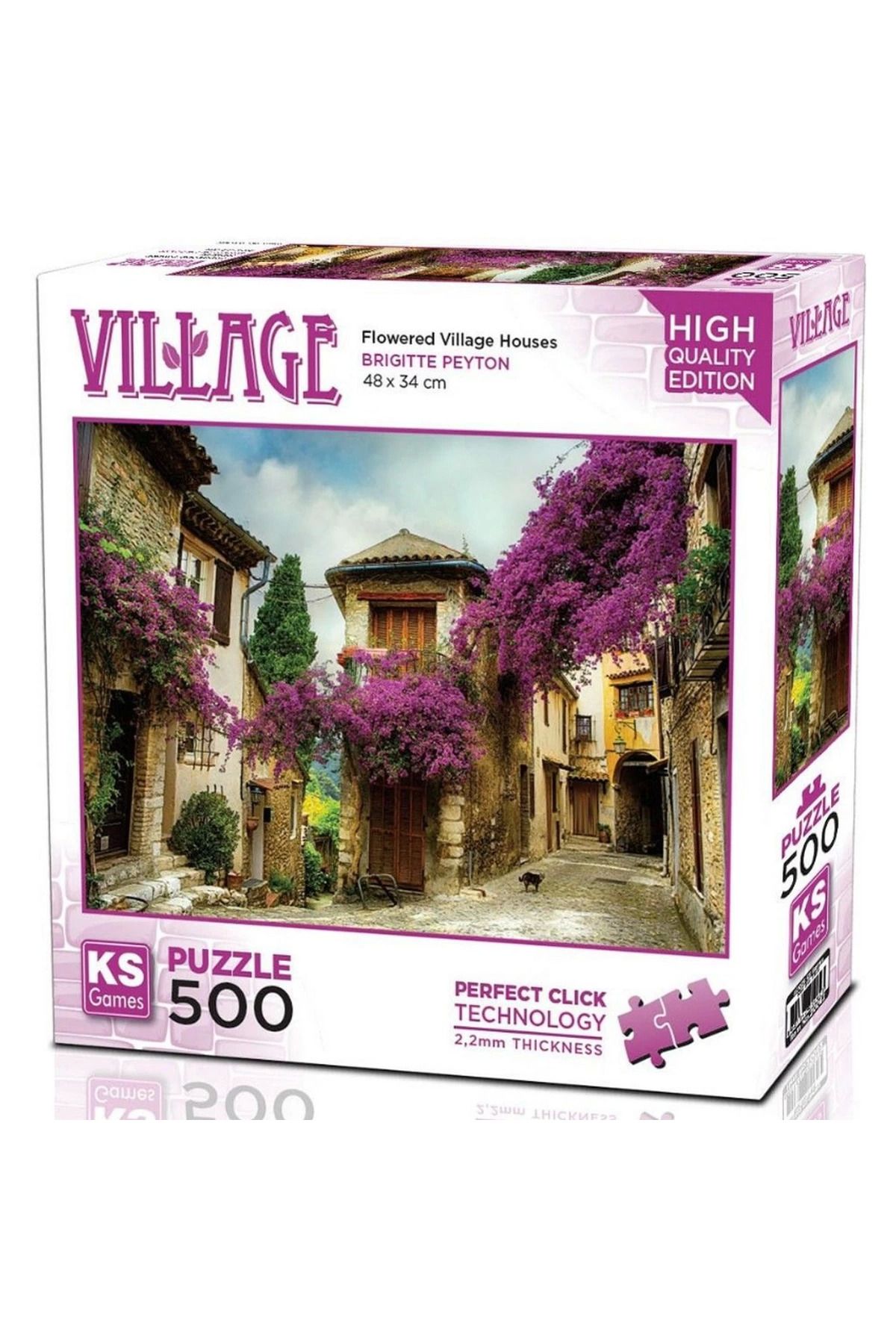 BYR Fırsat Byr Ks Games Flowered Village Houses Puzzle 500 Parça 20062 Yeni