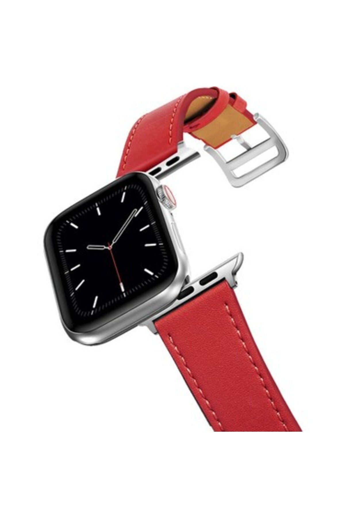 mudikonsept Ally Apple Watch 7-8 45mm 6-5-4 44mm Deri Delikli Kordon Kayış 3-2-1 42mm-(5775) - MDE1035-7188