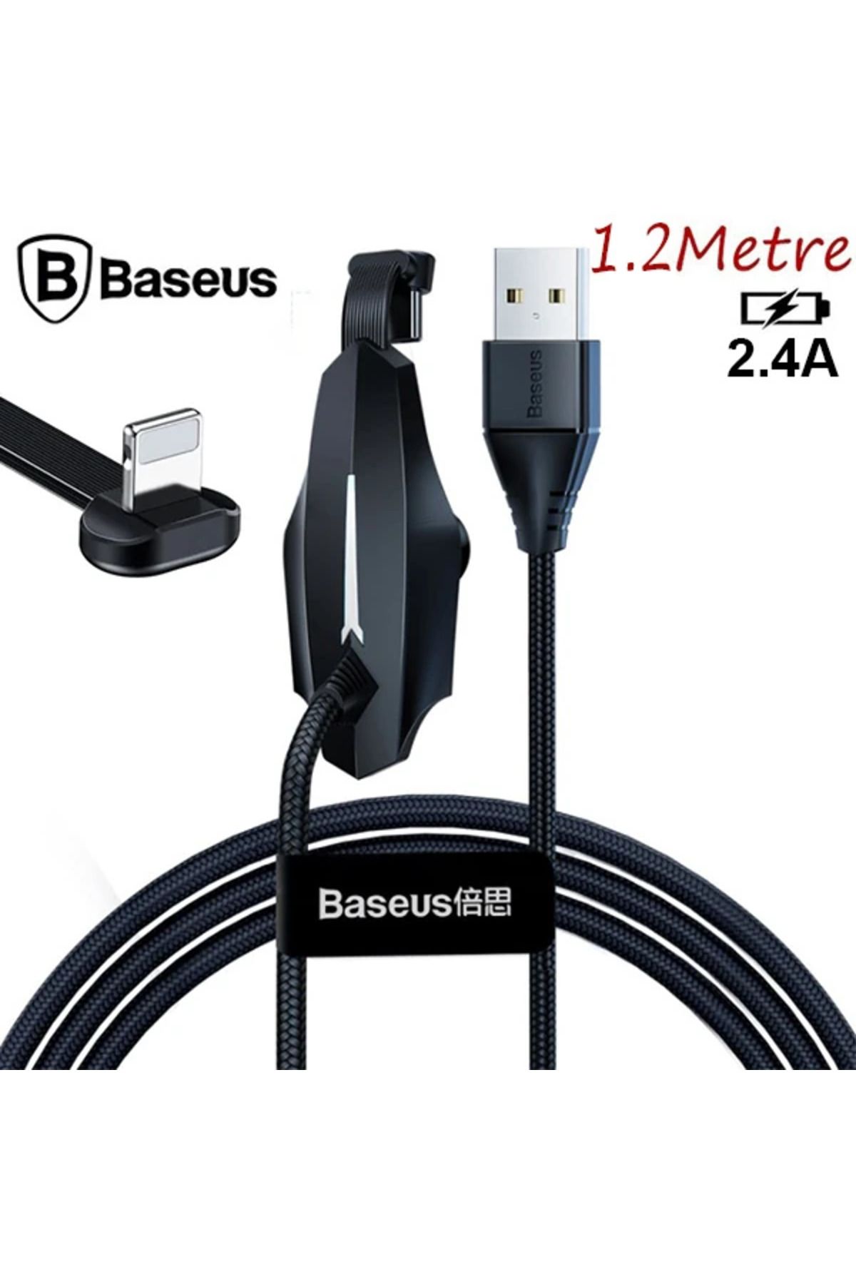mudikonsept Colorful Suction iPhone Oyuncu Usb Şarj Kablosu 2.4A 1.2m-(5775) - MDE2201-5674