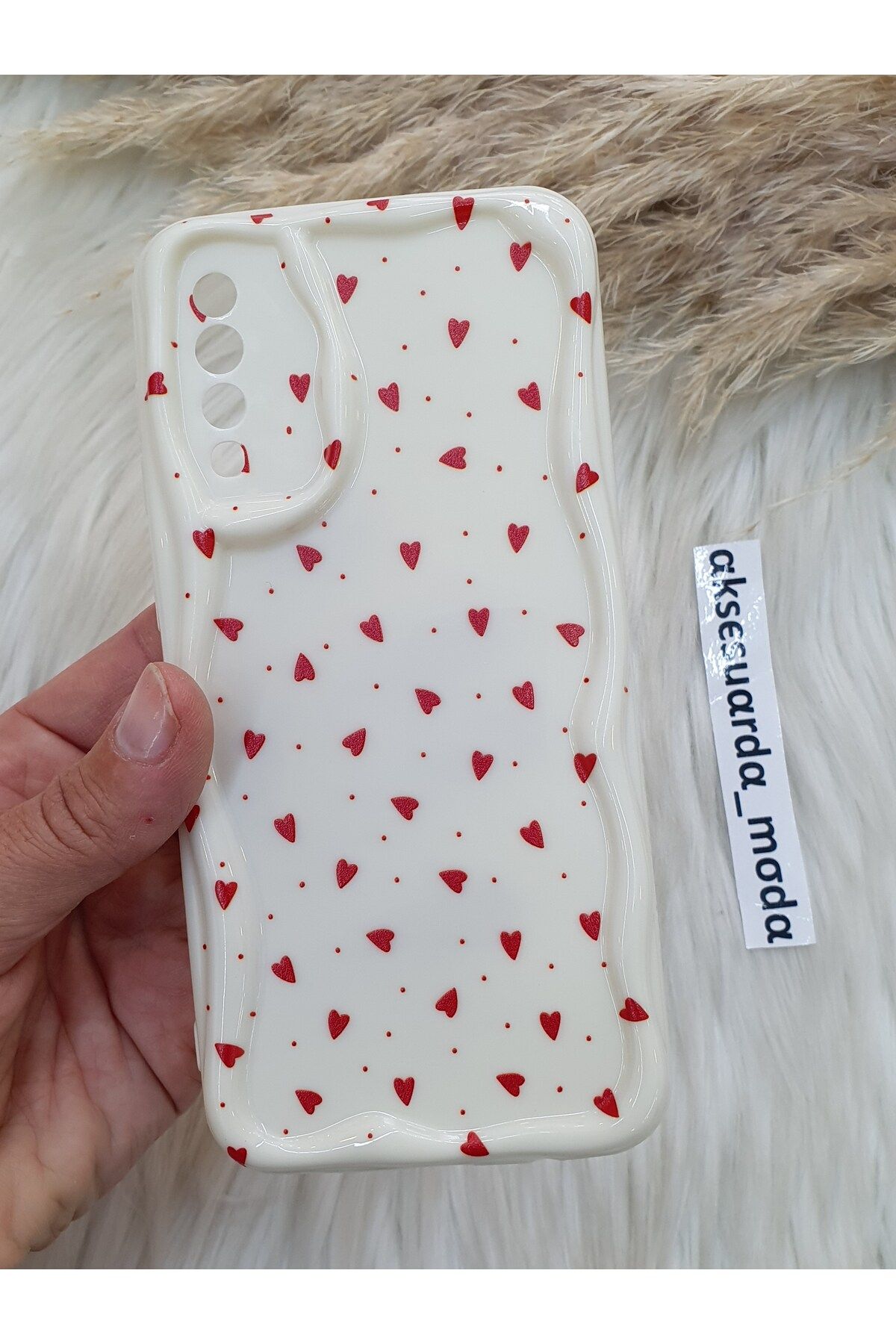 ZB Aksesuarda Moda SAMSUNG GALAXY A50 - A30S UYUMLU KIRMIZI KALPLER BASKILI DESENLİ KILIF