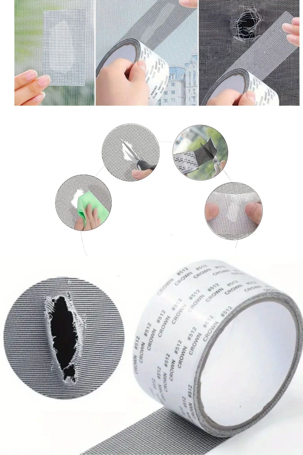 Shopura Sineklik Yama Tamir Bandı 2mt x 5cm Sineklik Tamir Bandı
