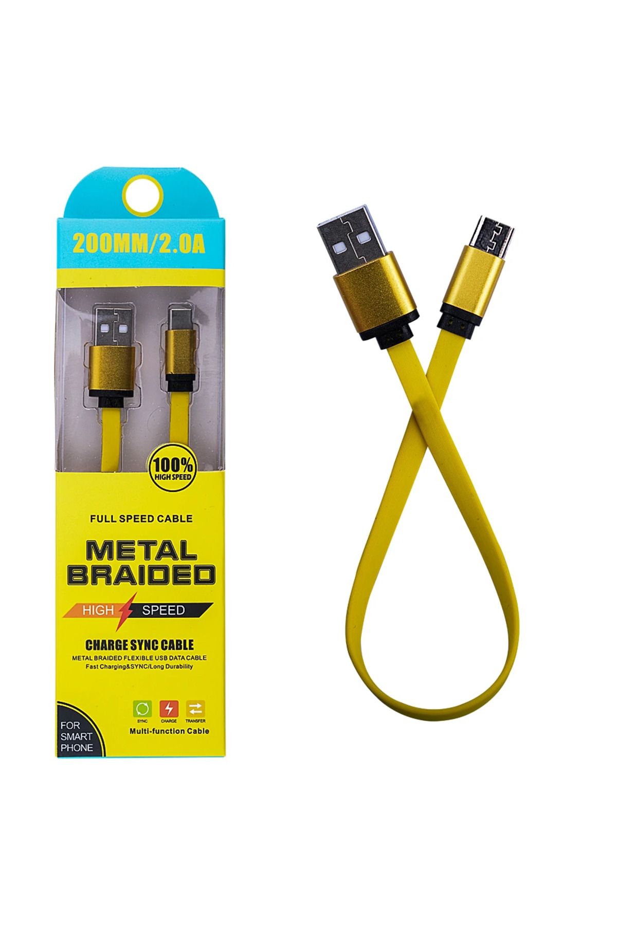 Lokal Marketing Android Micro 2a 20mm Kısa Yumuşak Dokulu Renkli Usb Kablo-(5775) - LKM2296-5389