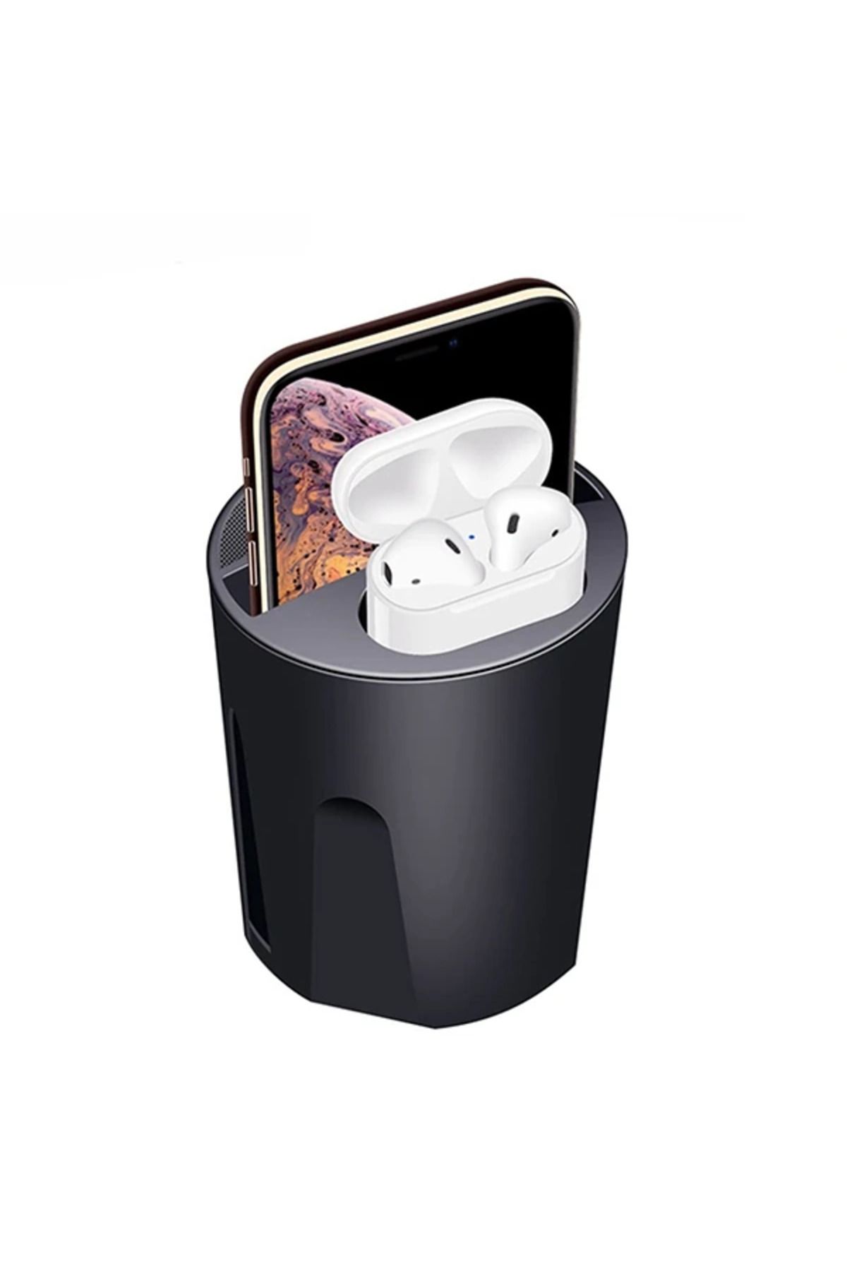 Notcraft ALLY X9A Cup Araç İçin İPhone 11-12 Kablosuz Şarj Cihazı Şarj 2 Usb-(5775) - NOTFRAFT3368-78