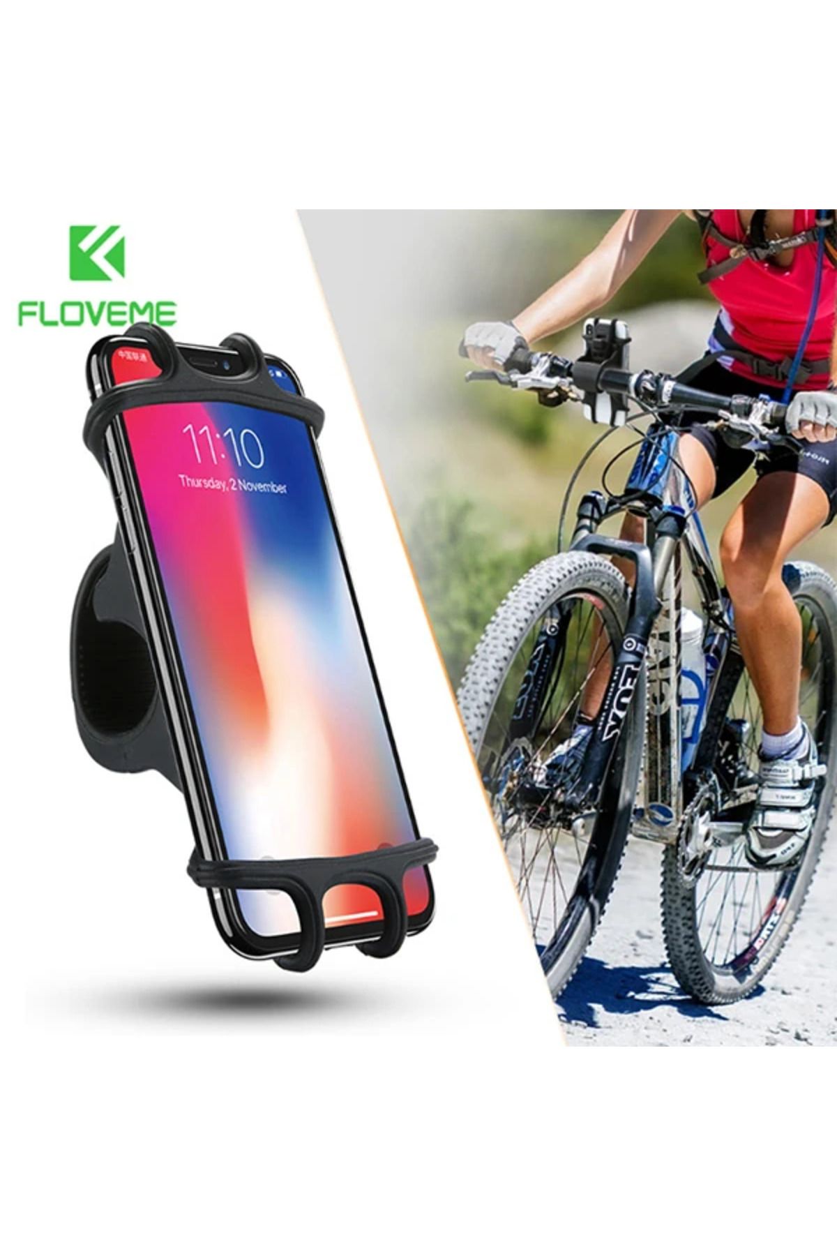 mudikonsept Floveme Universal Sİlikon Bisiklet Motosiklet Telefon Tutucu-(5775) - MDE9537-7294