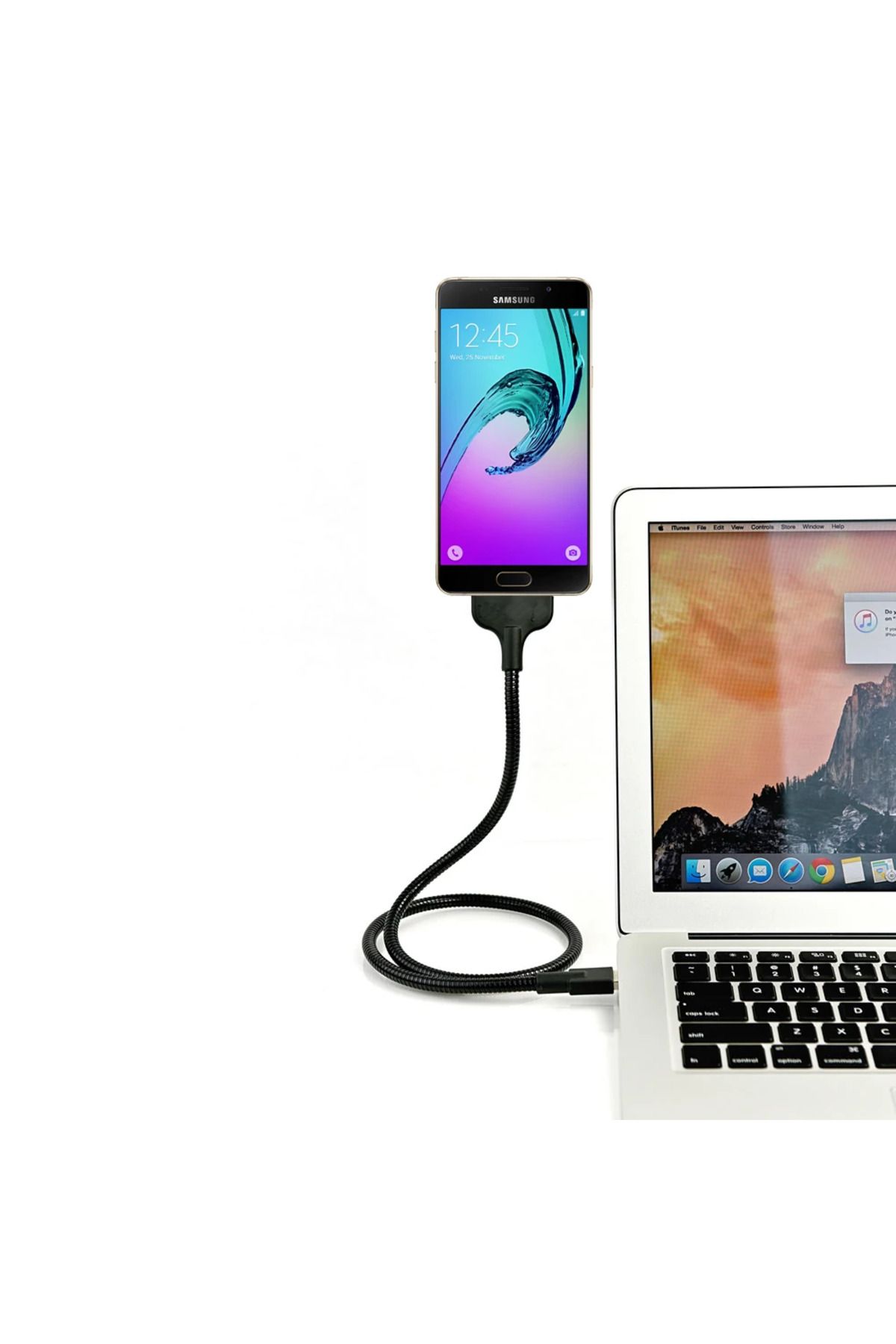 Uyguna Kapında Lazy Acrobat Metal Usb Stand Android Micro Usb-(5775) - SVU6691-9004