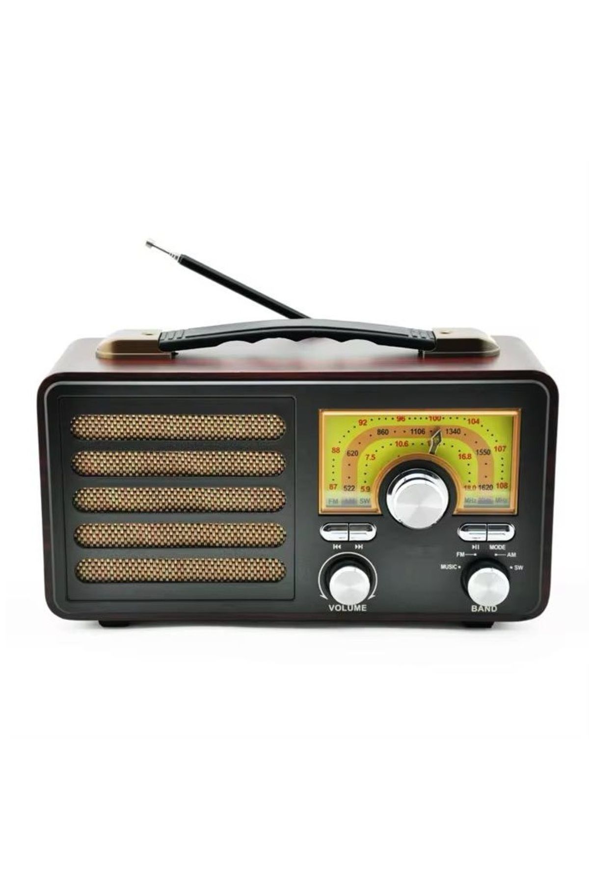 kar-bul Kaliteli Büyük Boy Nostajık Rt-755 Usb/Bt/Fm müzik çalar Radyo