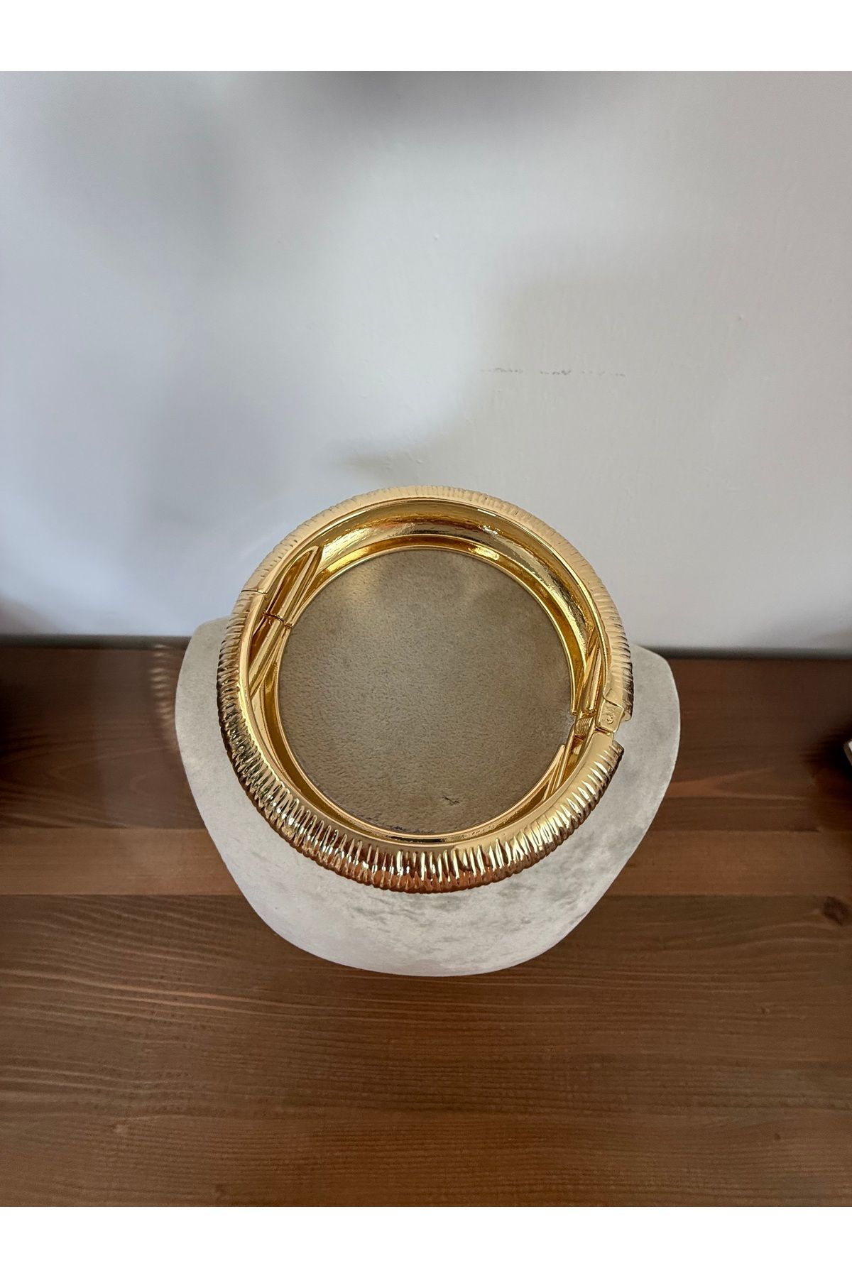 Zenara Accessories Altın / Gold zincir paslanmaz çelik bilezik/kelepçe
