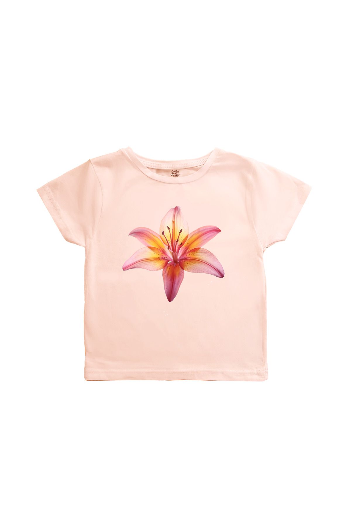 WHITE OF CREATIVE Sunny Lilium Baby Tee Crop Top