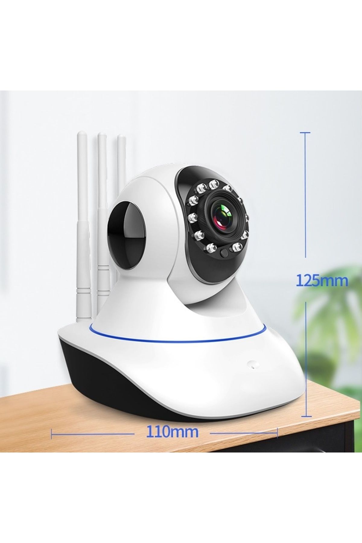 TECHSTAR-Cameră de supraveghere IP D20 PTZ, fără fir, 355°, 720p, LED IR, senzor de mișcare, microfon, S 3